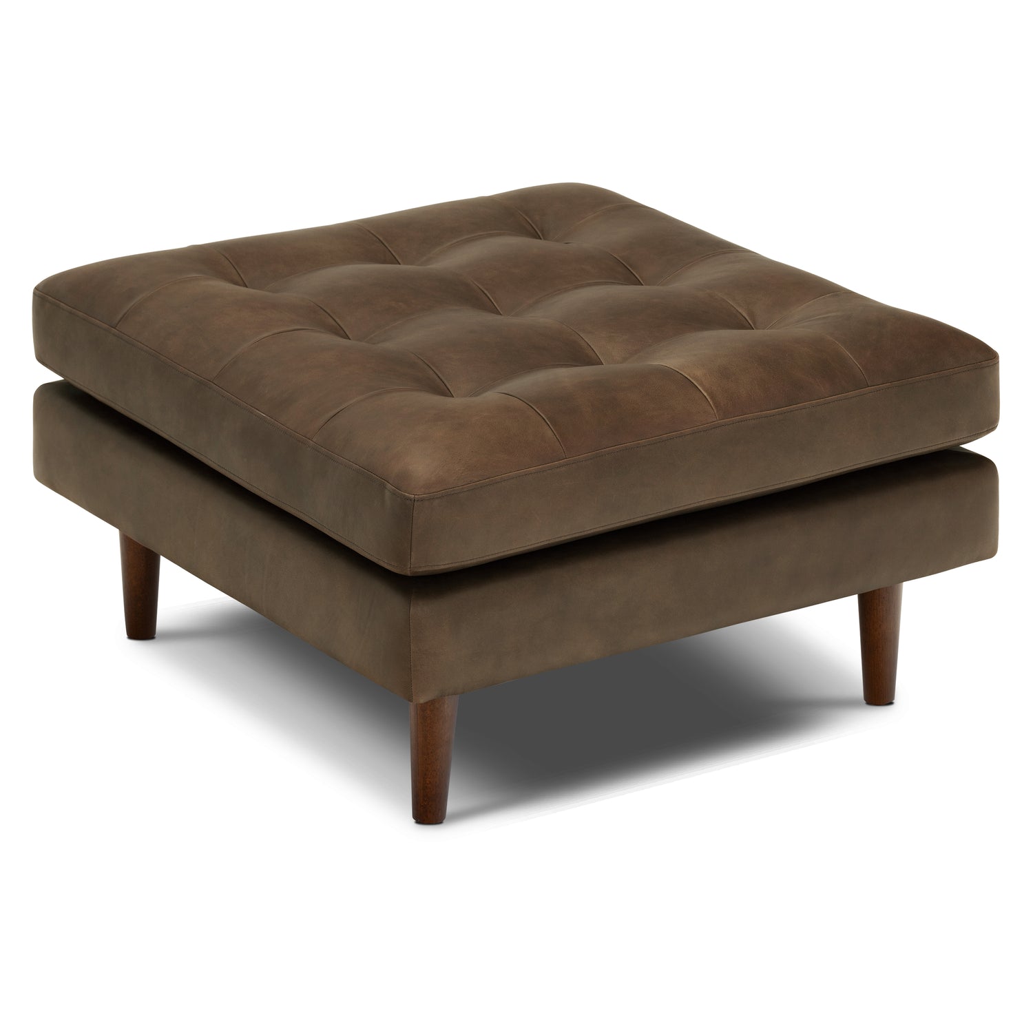Napa Leather Ottoman | Cocoa Brown 
