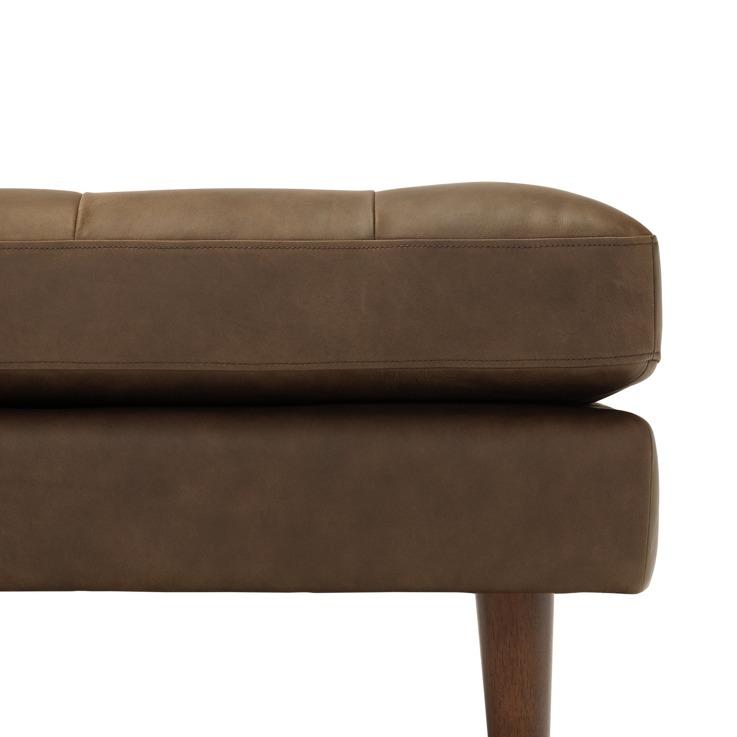 Napa Leather Ottoman | Cocoa Brown