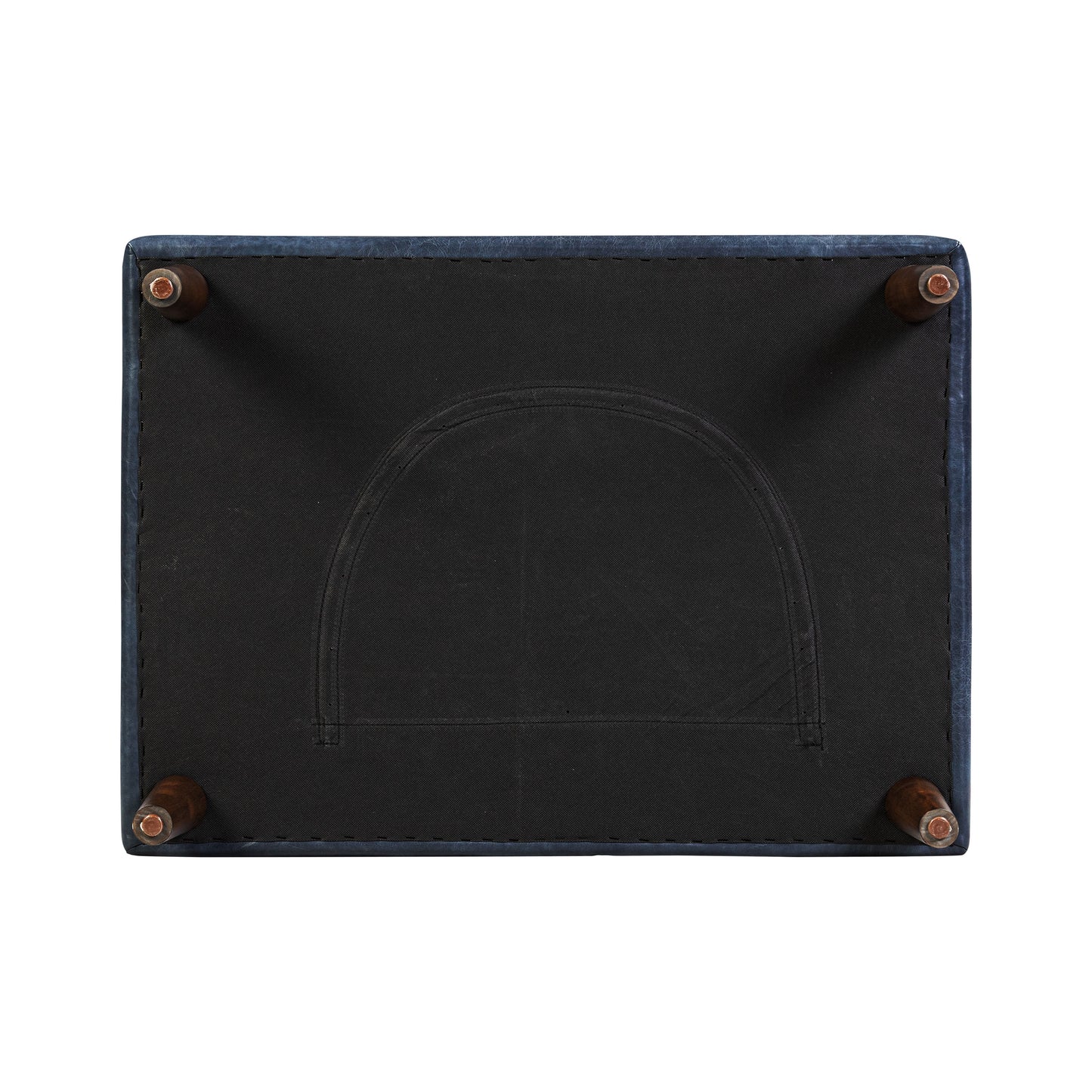 Napa Leather Ottoman | Midnight Blue