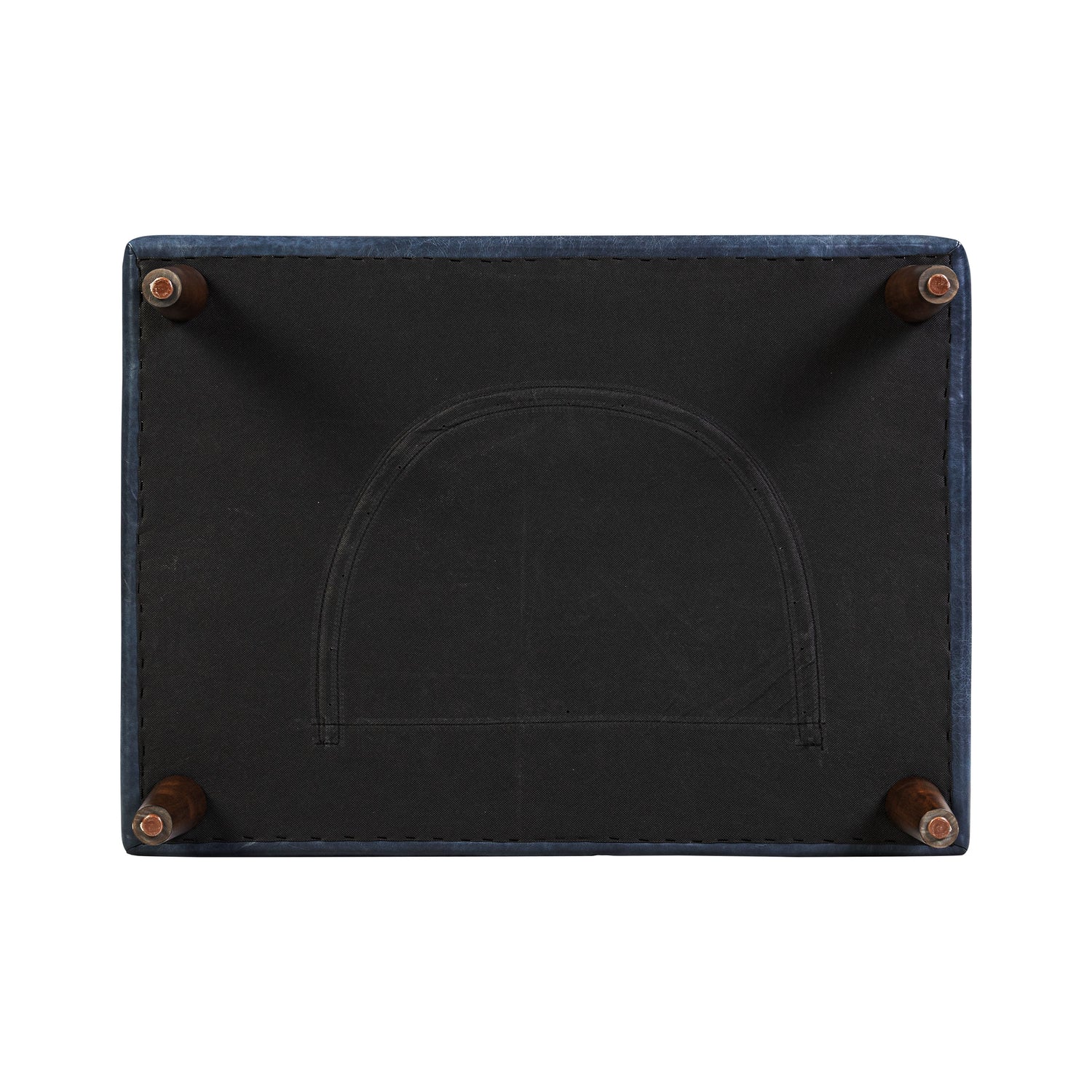 Napa Leather Ottoman | Midnight Blue 