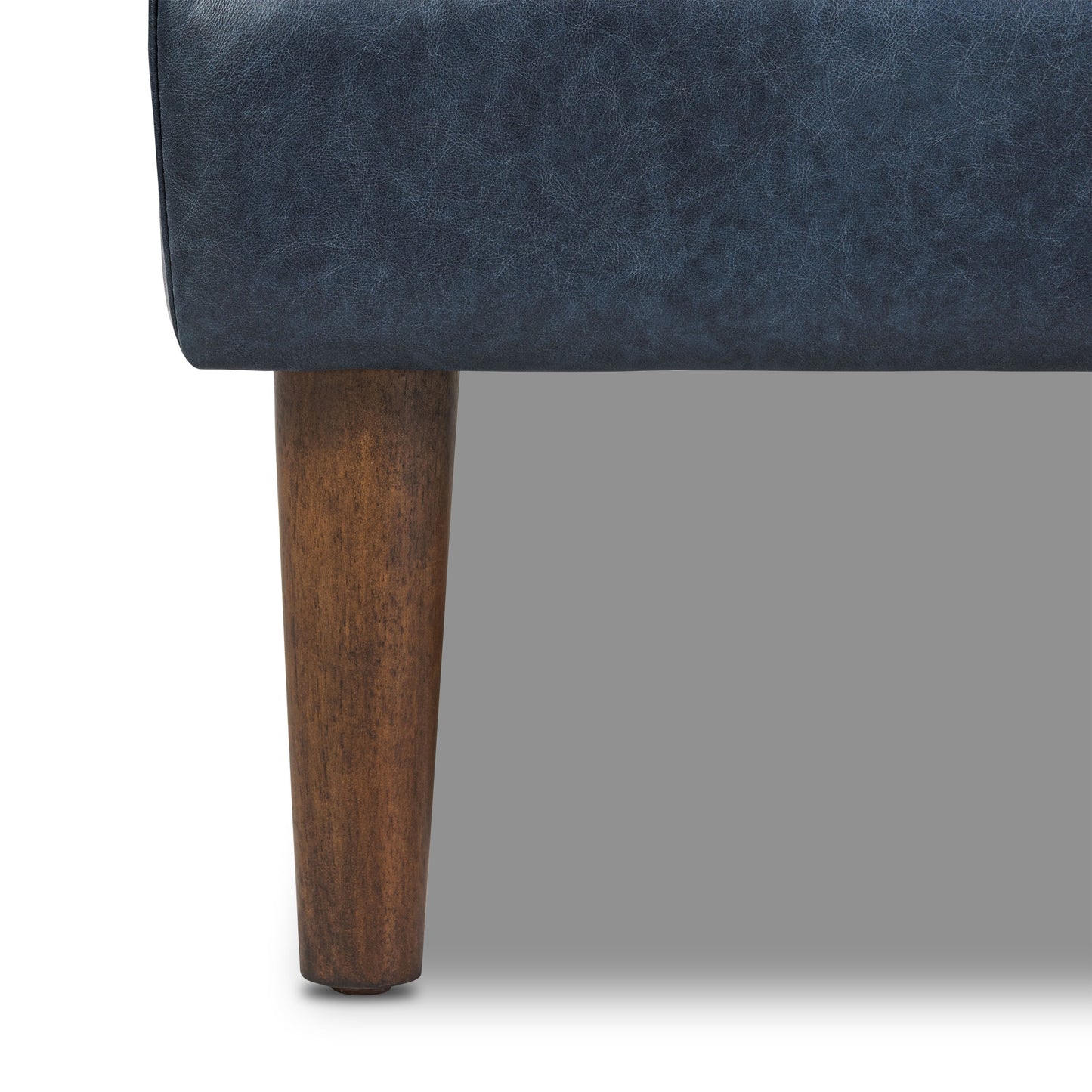 Napa Leather Ottoman | Midnight Blue