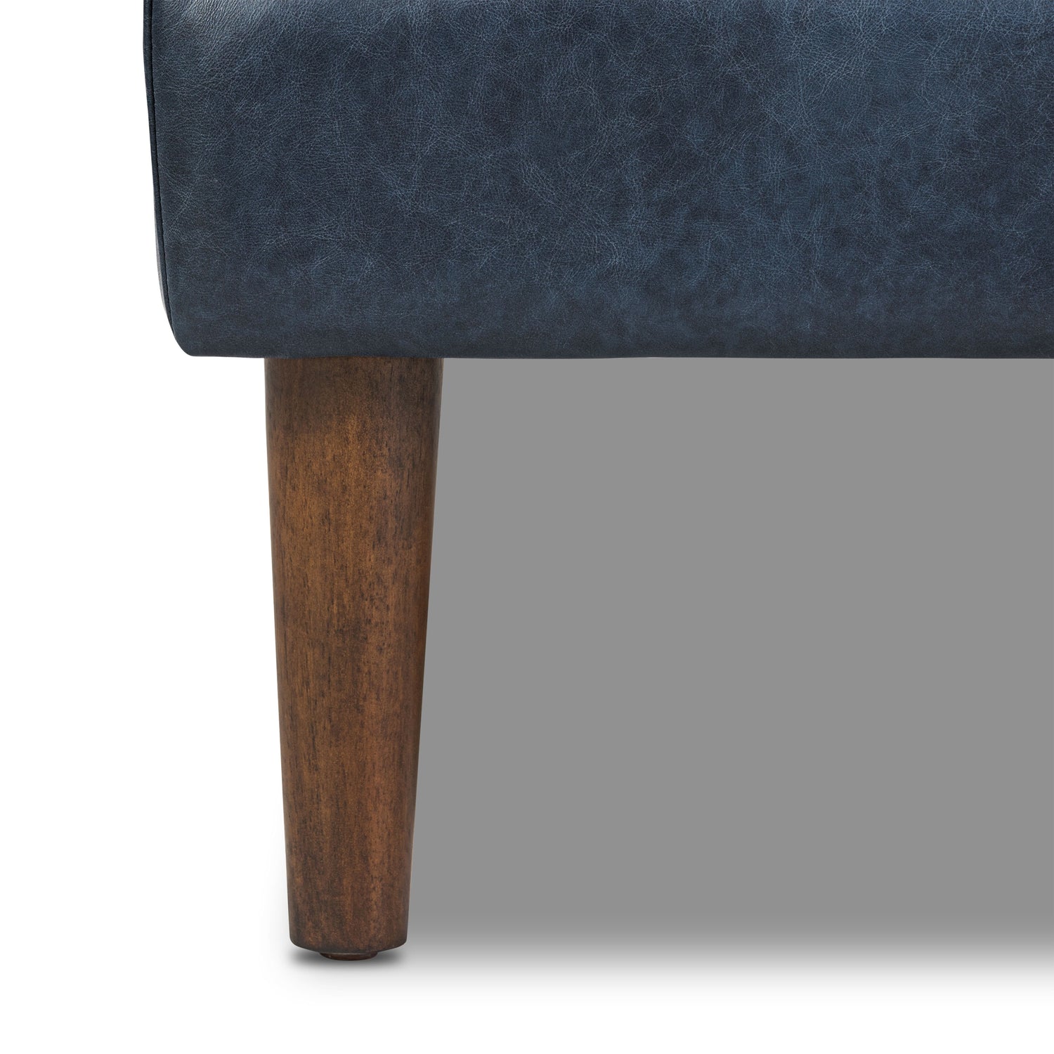 Napa Leather Ottoman | Midnight Blue 