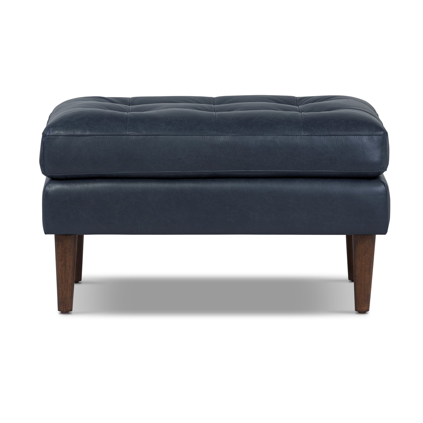 Napa Leather Ottoman | Deepsky Blue