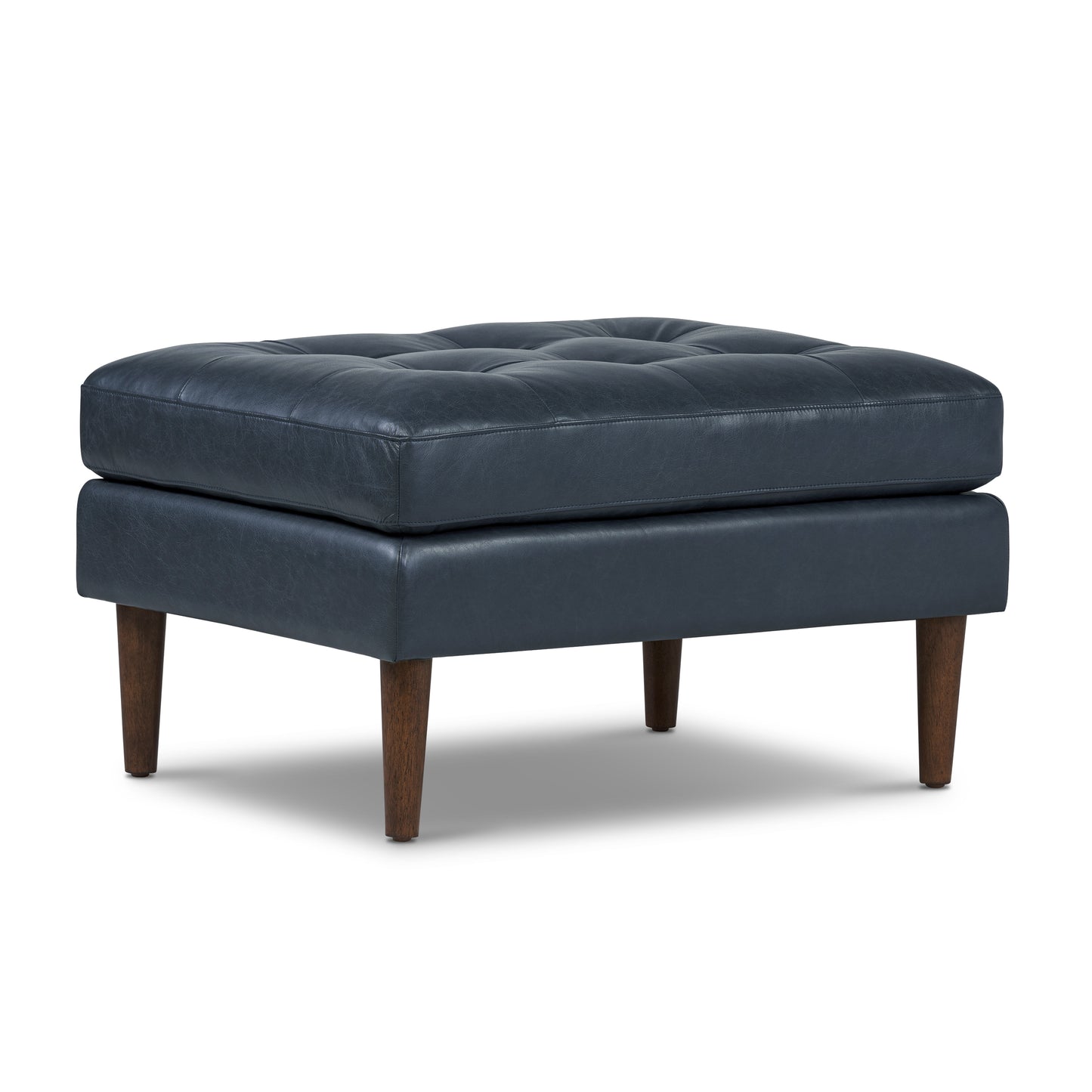Napa Leather Ottoman | Deepsky Blue