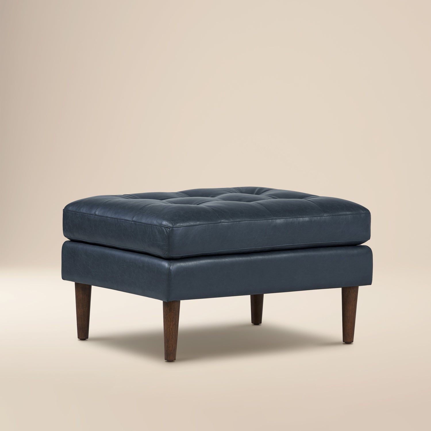 Napa Leather Ottoman | Deepsky Blue 