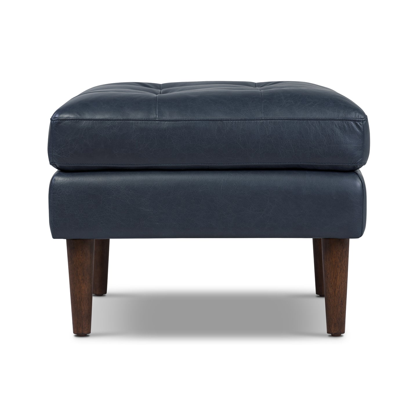 Napa Leather Ottoman | Deepsky Blue