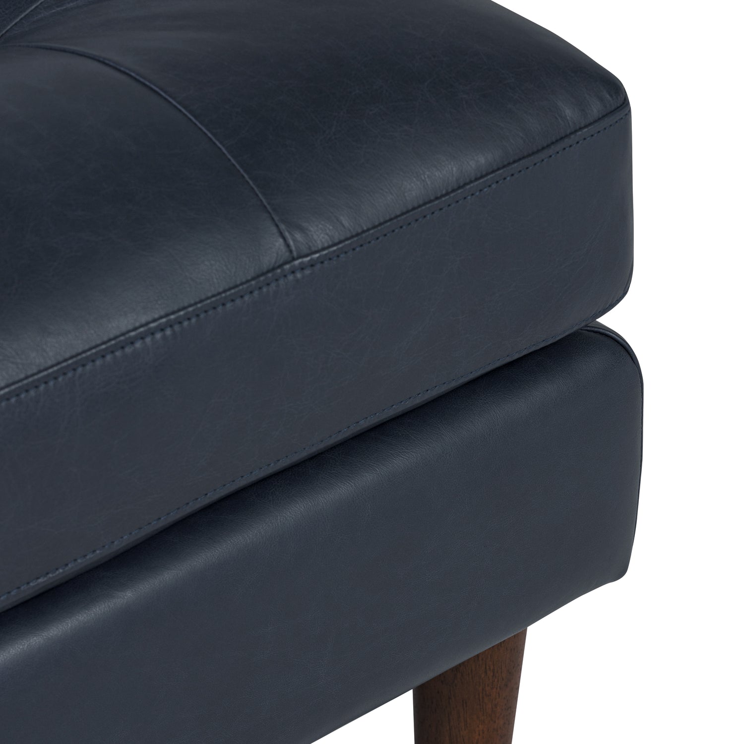 Napa Leather Ottoman | Deepsky Blue 