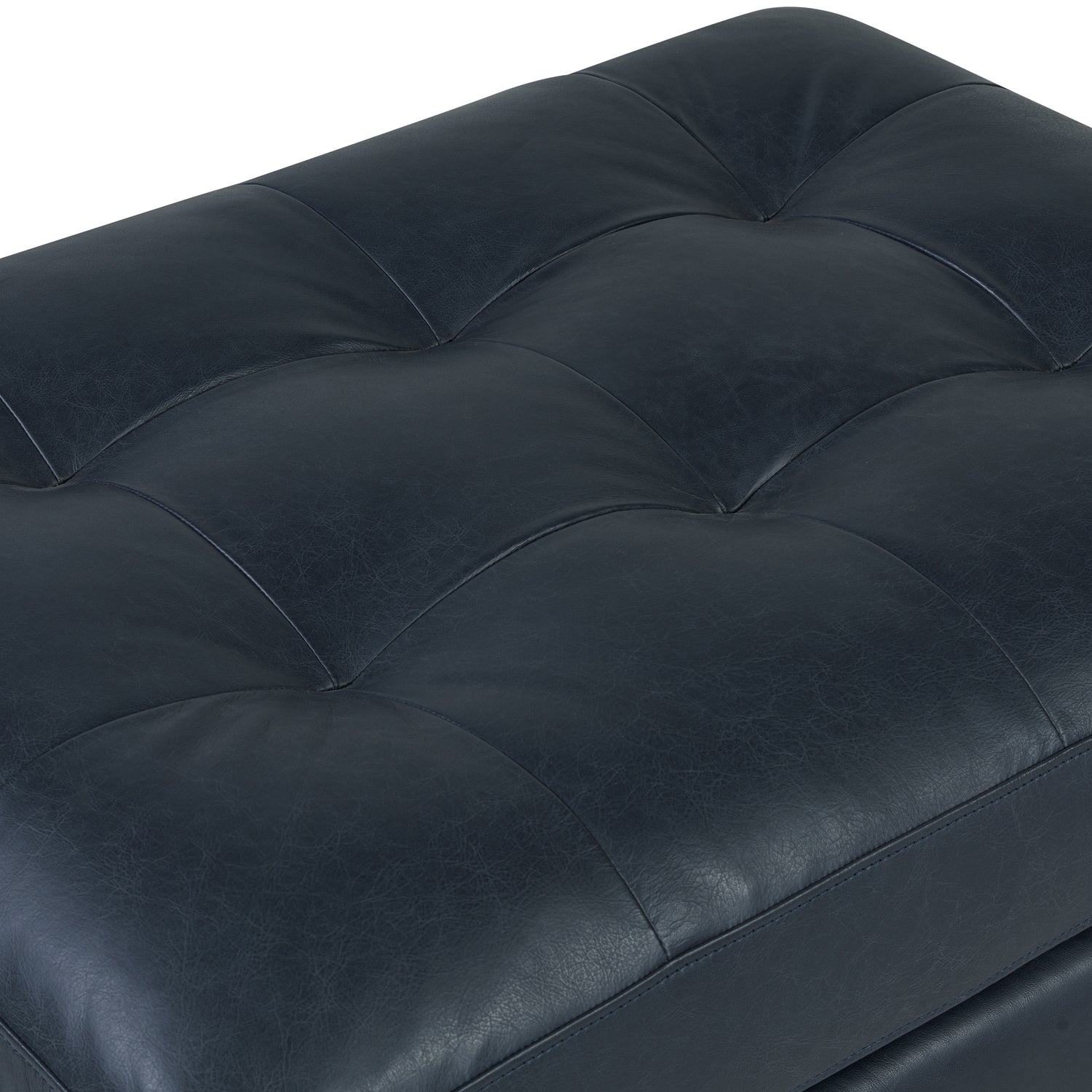 Napa Leather Ottoman | Deepsky Blue 