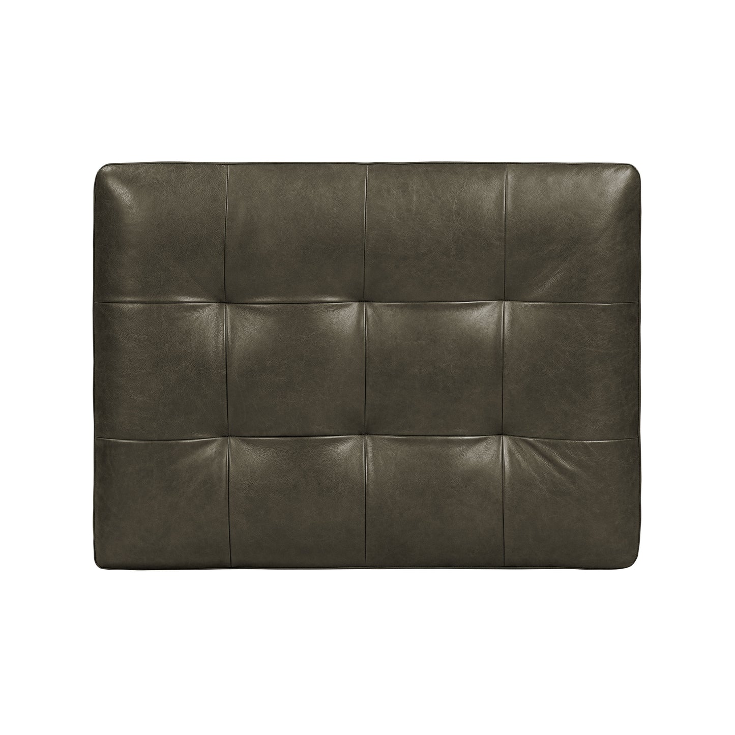 Napa Leather Ottoman | Olivine Green
