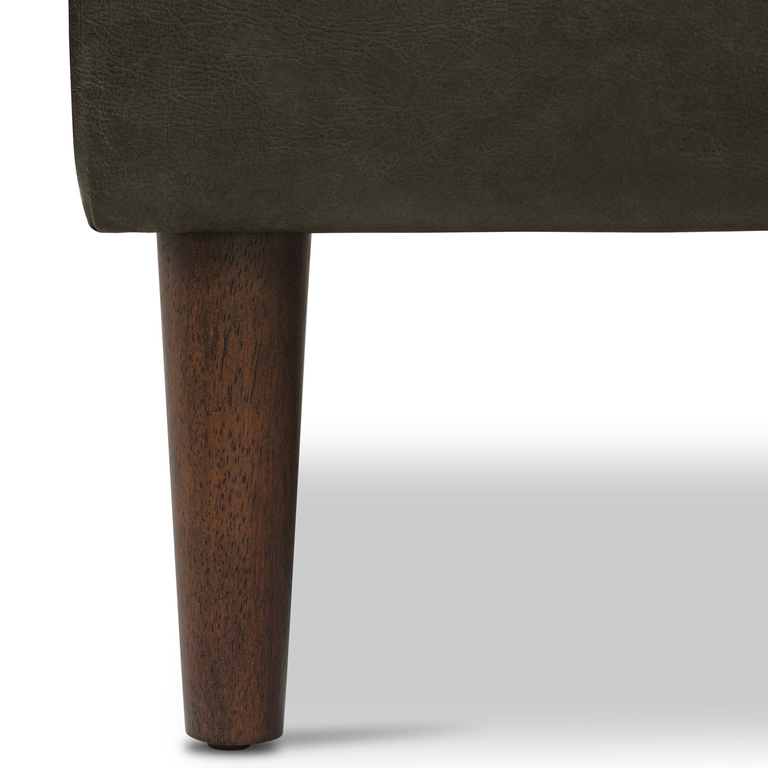 Napa Leather Ottoman | Olivine Green 