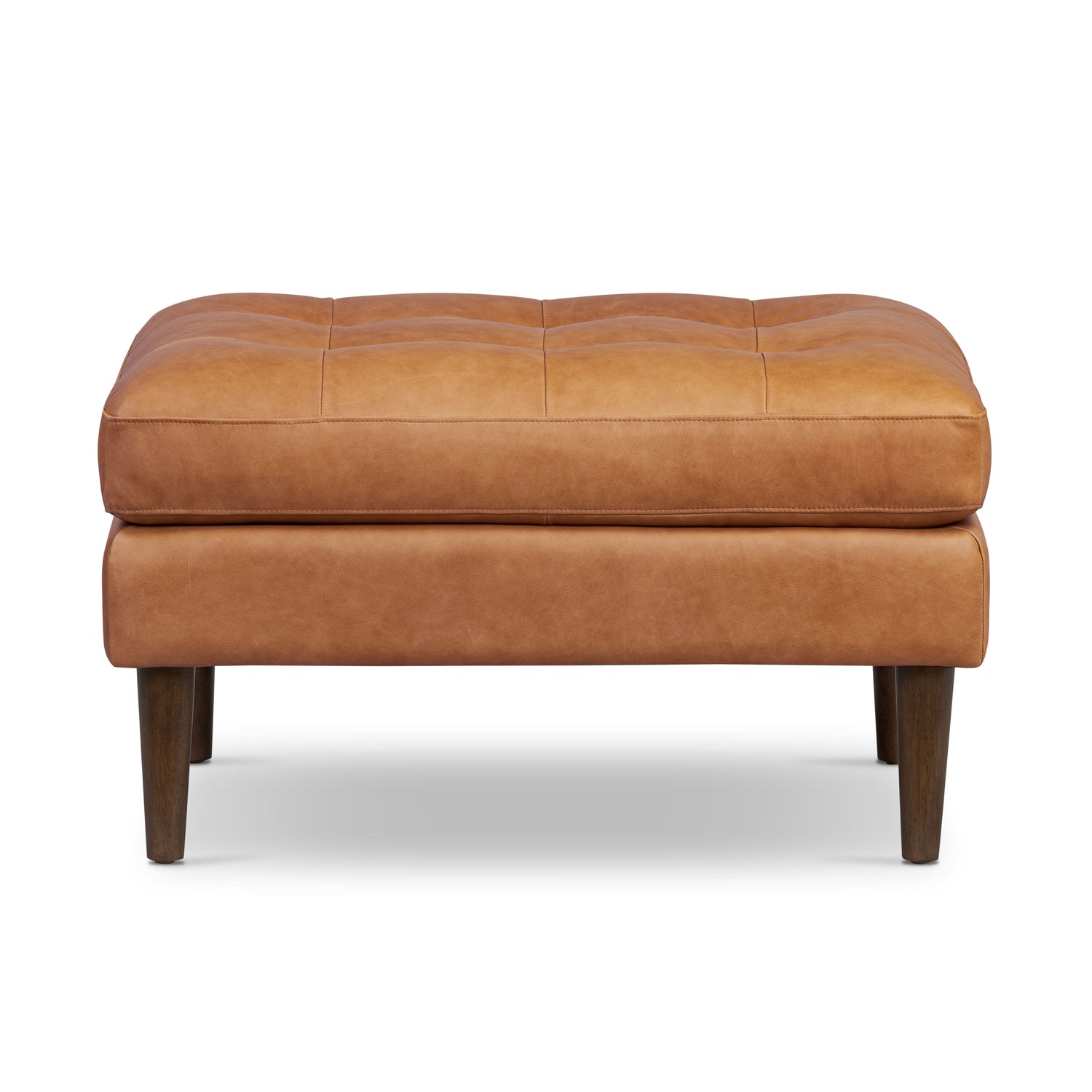 Napa Leather Ottoman | Cognac Tan 