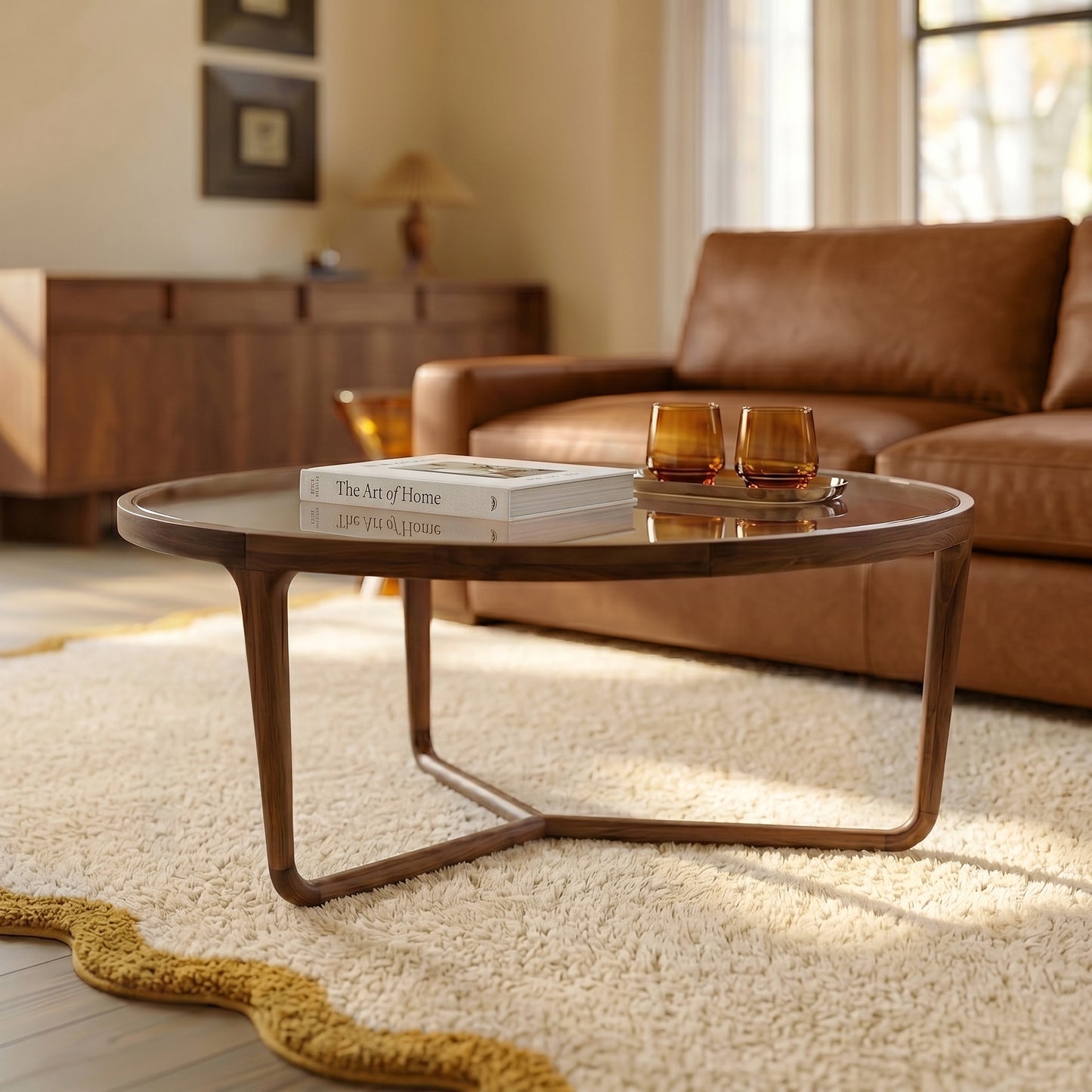 Ciro Round Coffee Table | Walnut