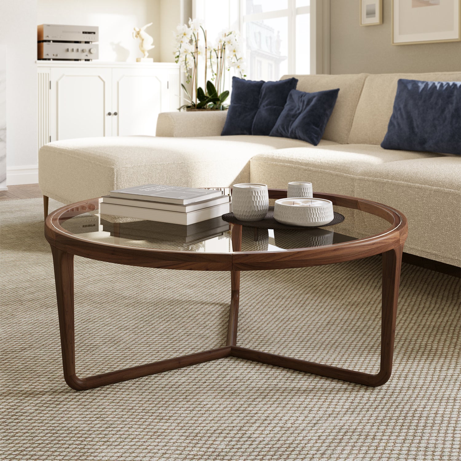 Ciro Round Coffee Table | Walnut 