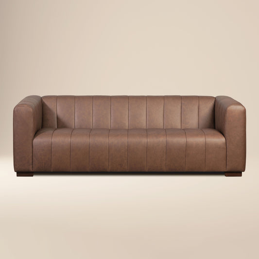 Canale 86" Leather Sofa | Caramel Brown