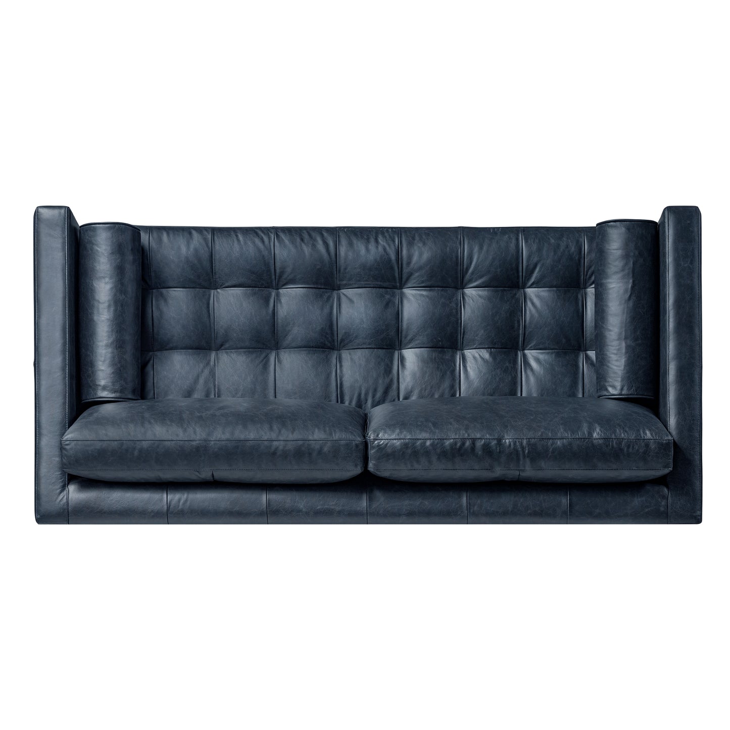 Napa 82" Leather Pull-Out Convertible Sleeper Sofa | Nightfall Blue