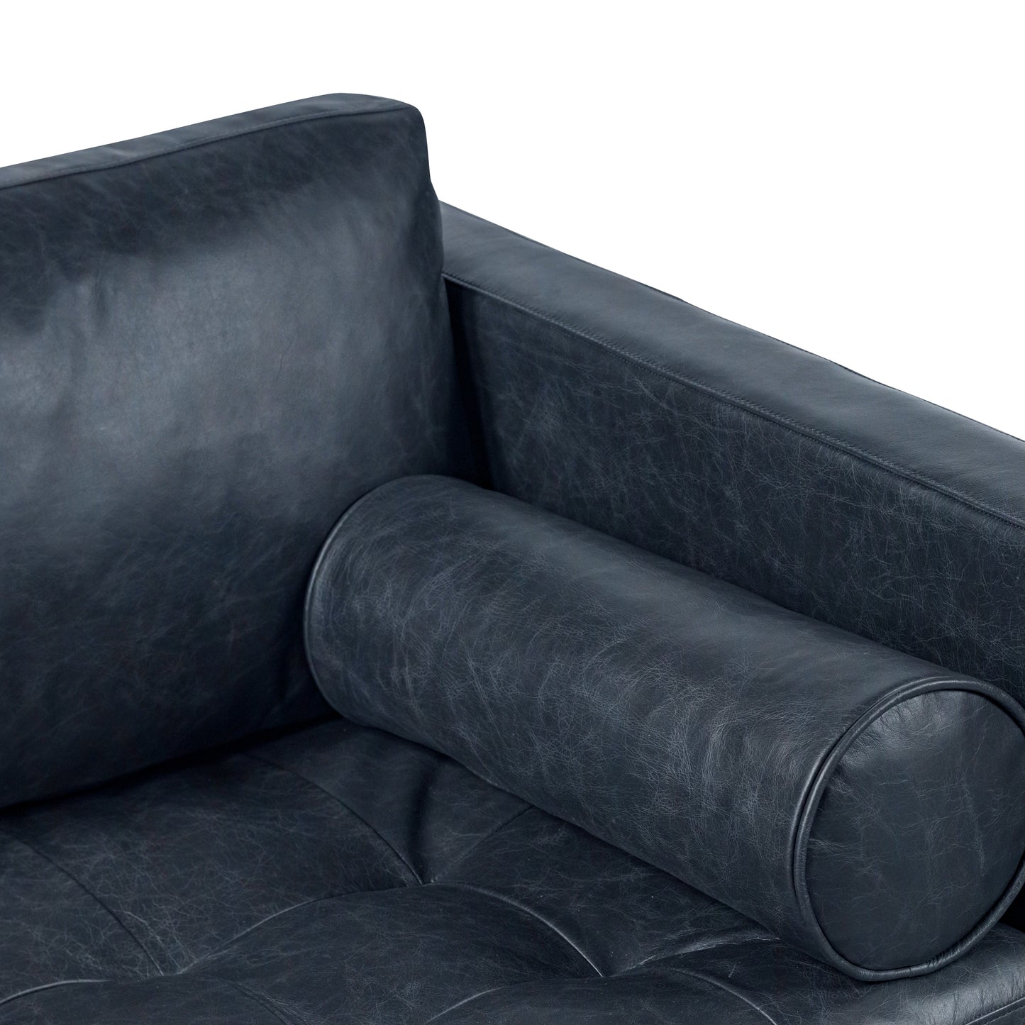 Napa 82" Leather Pull-Out Convertible Sleeper Sofa | Nightfall Blue