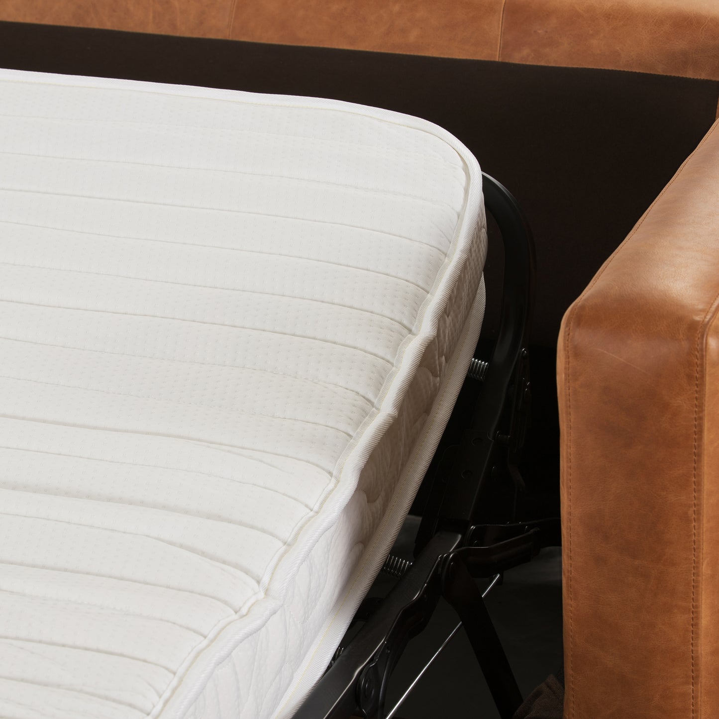 Napa 82" Leather Pull-Out Convertible Sleeper Sofa | Cognac Tan