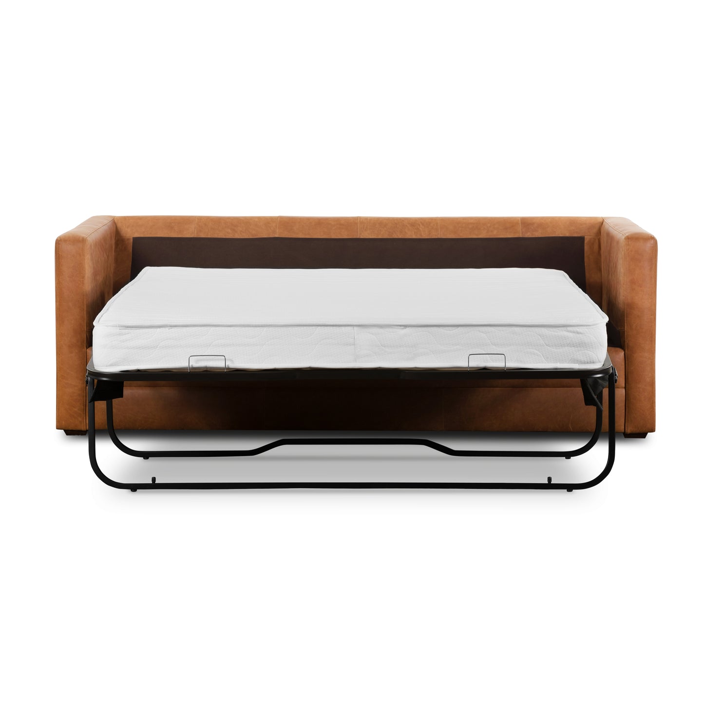 Napa 82" Leather Pull-Out Convertible Sleeper Sofa | Cognac Tan