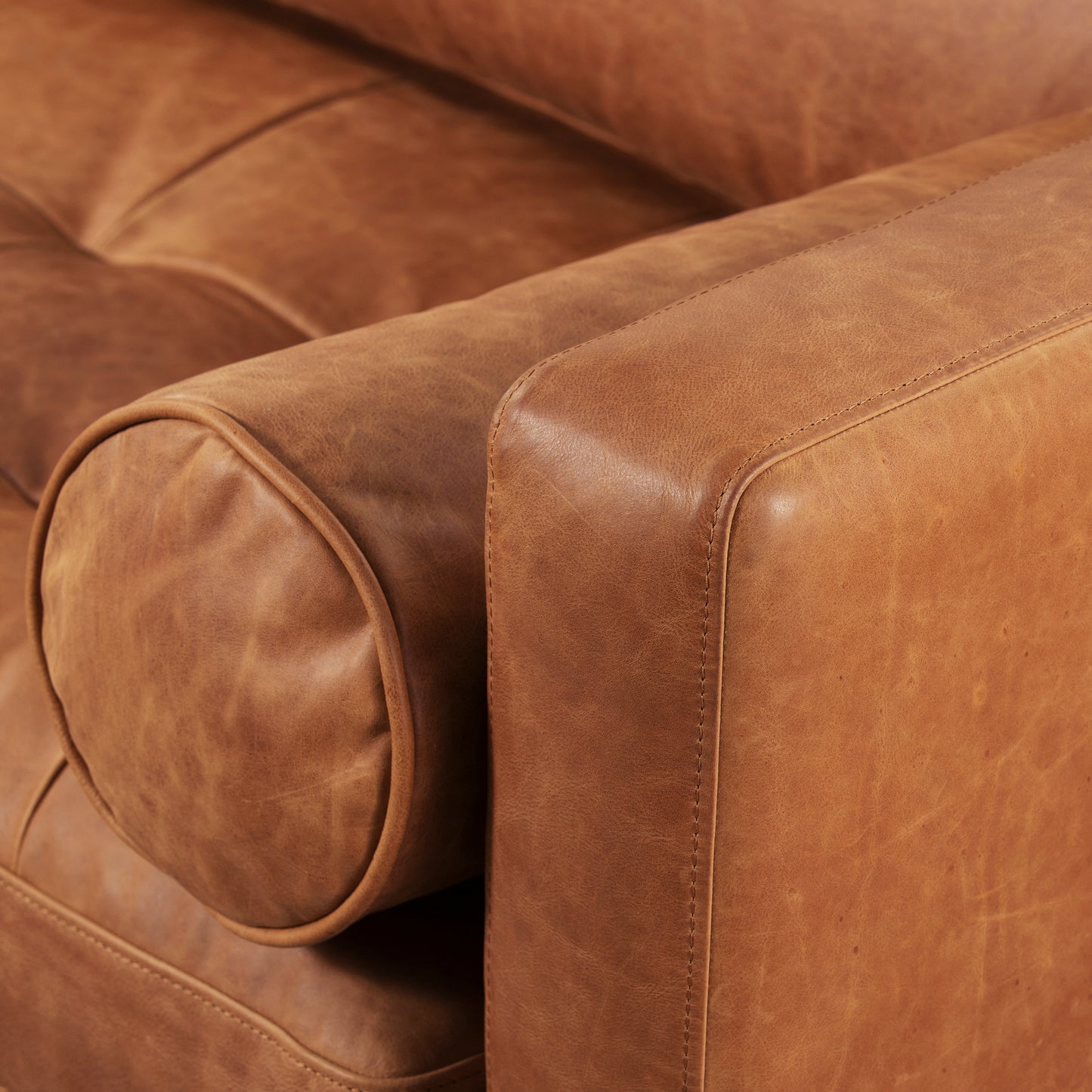 Napa 82" Leather Pull-Out Convertible Sleeper Sofa | Cognac Tan