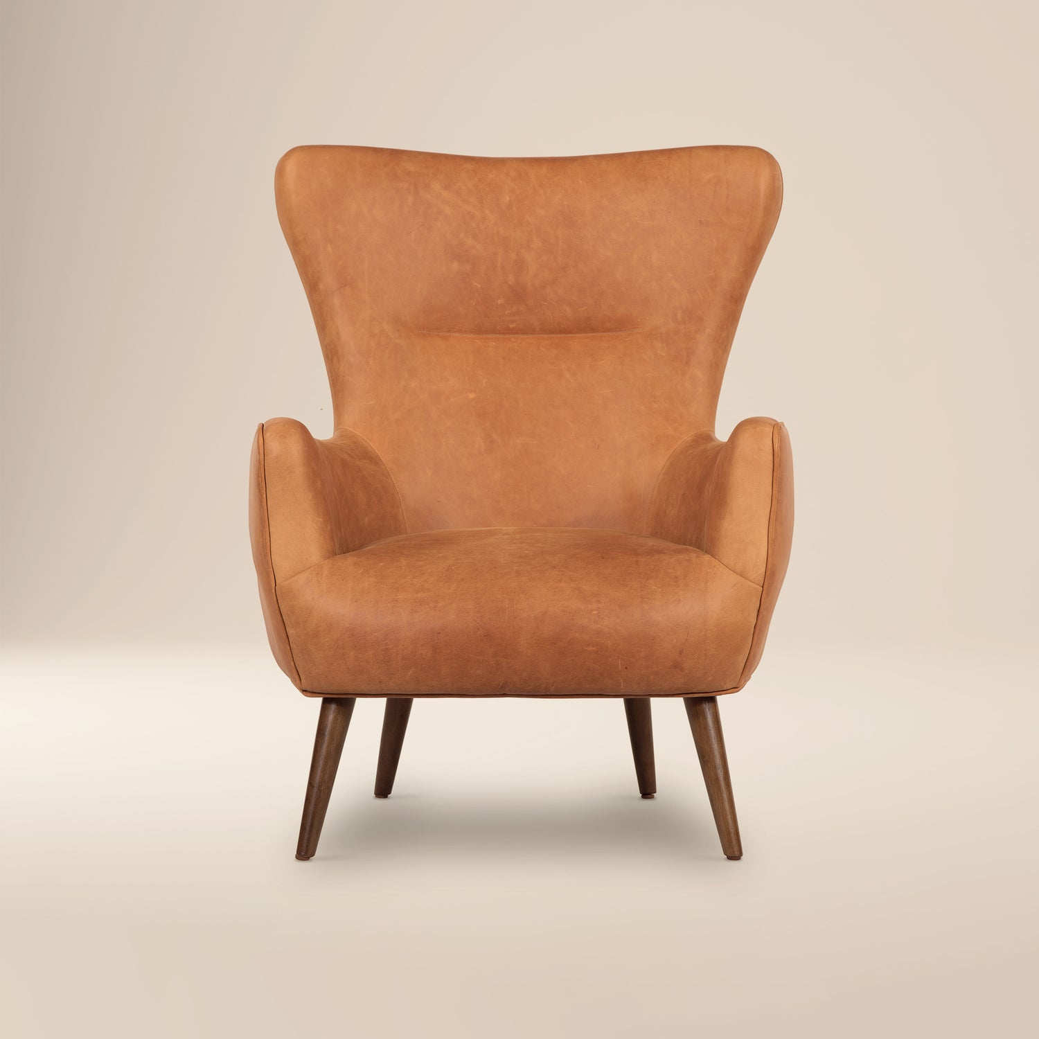 Aida Leather Lounge Chair | Cognac Tan | Set of 2 
