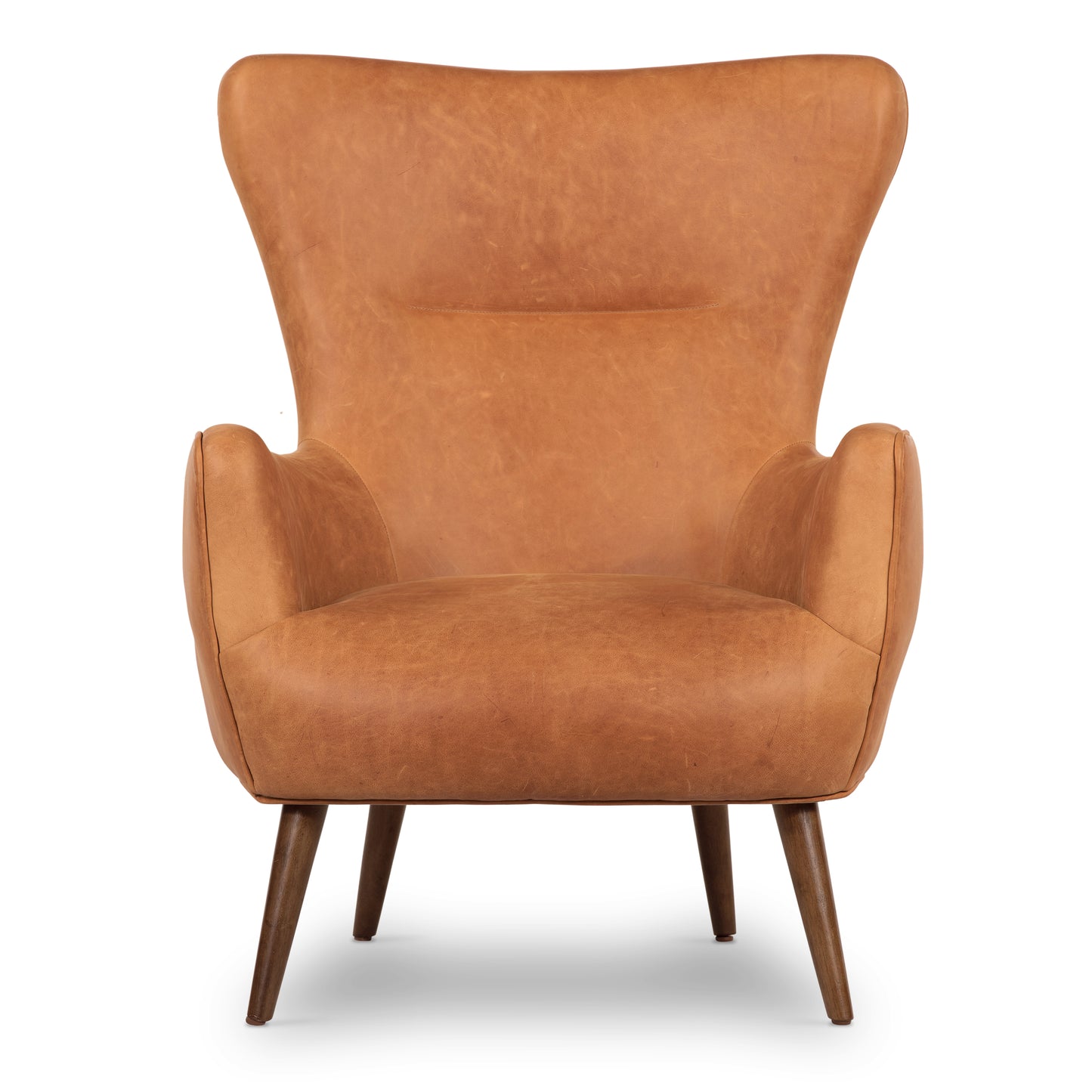 Aida Leather Lounge Chair | Cognac Tan | Single