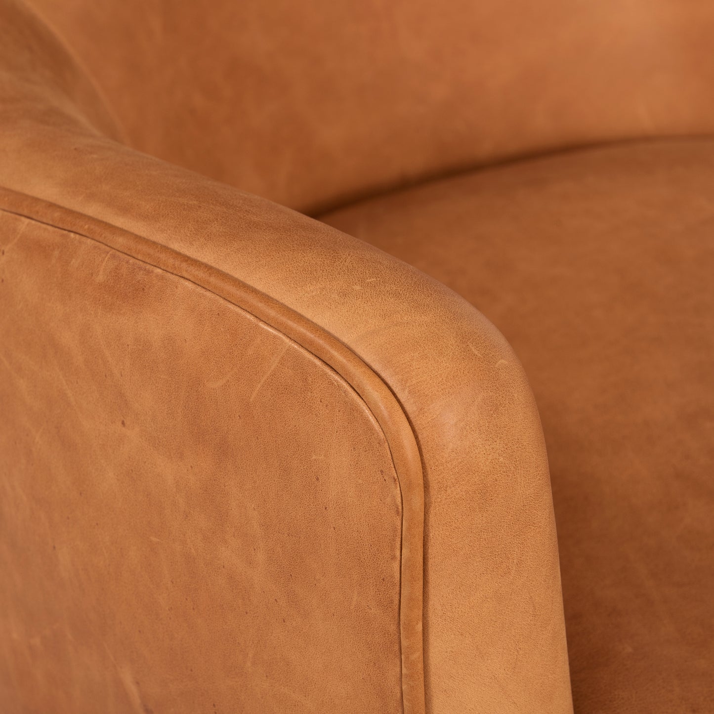 Aida Leather Lounge Chair | Cognac Tan | Single