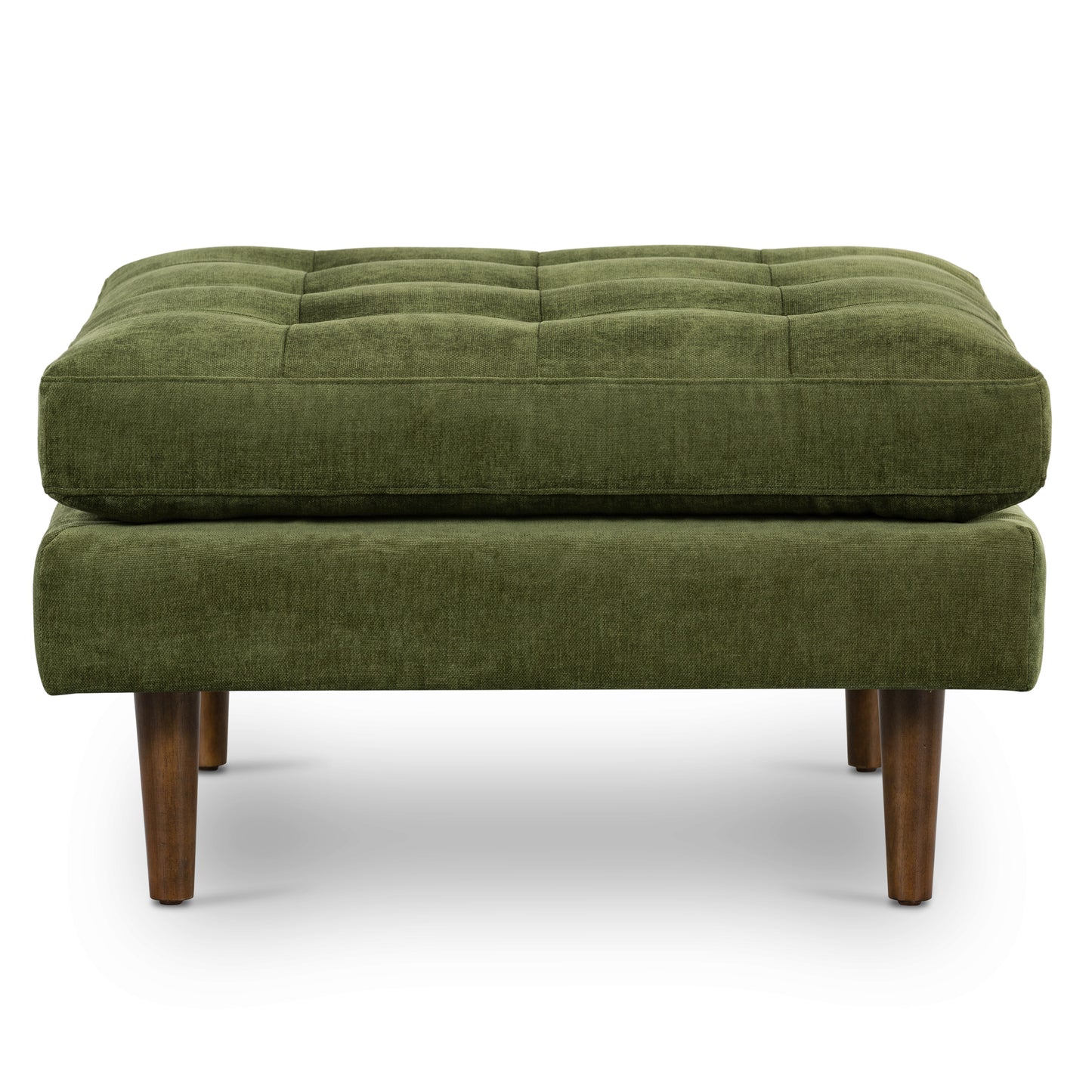 Napa Velvet Ottoman | Distressed Green