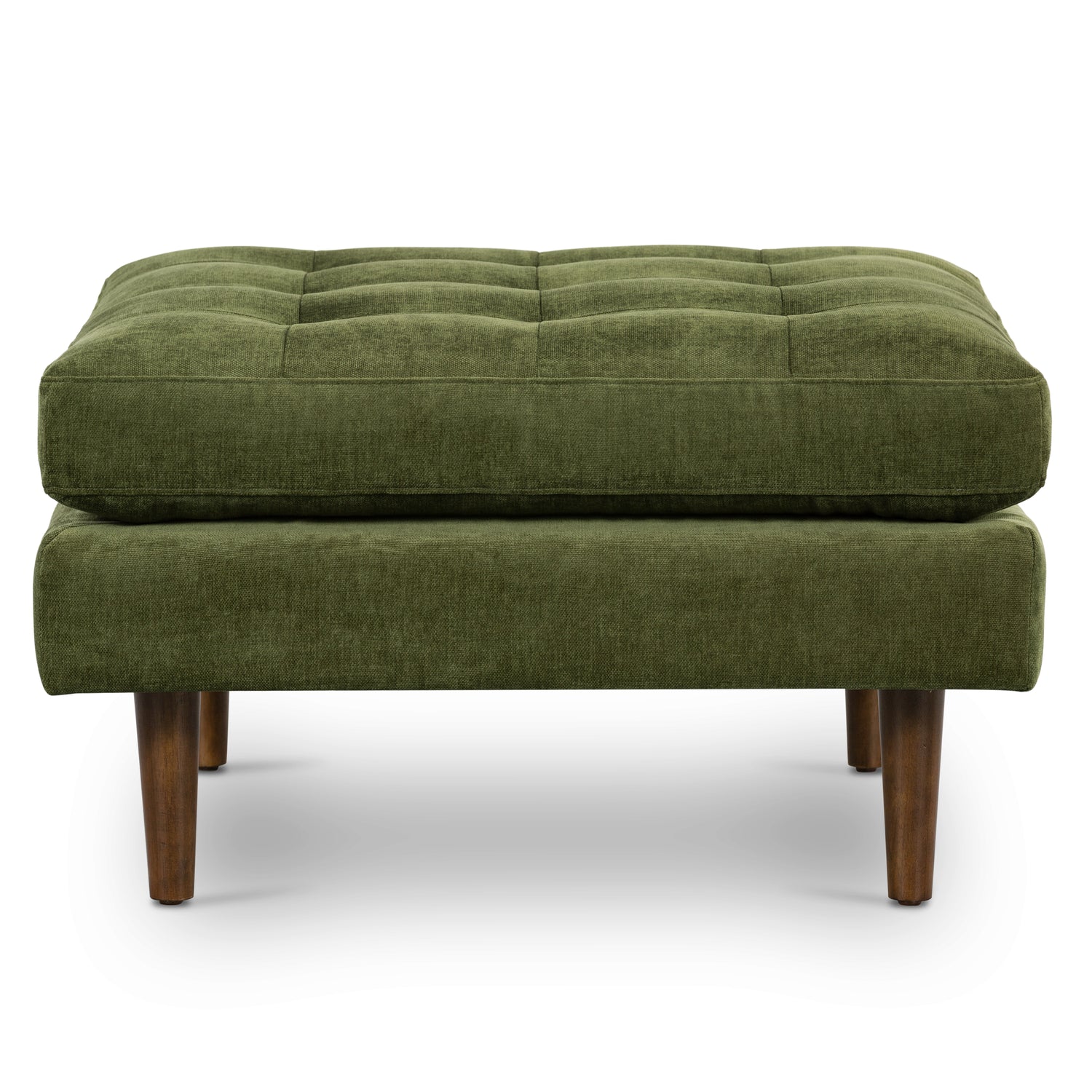 Napa Velvet Ottoman | Distressed Green 