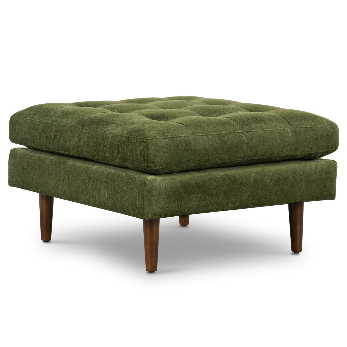 Napa Velvet Ottoman | Distressed Green