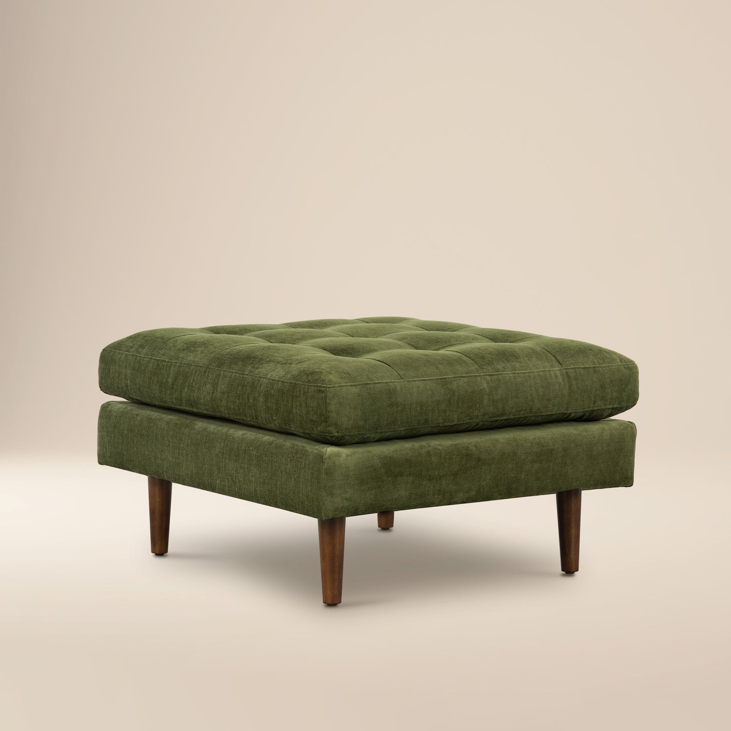 Napa Velvet Ottoman | Distressed Green 