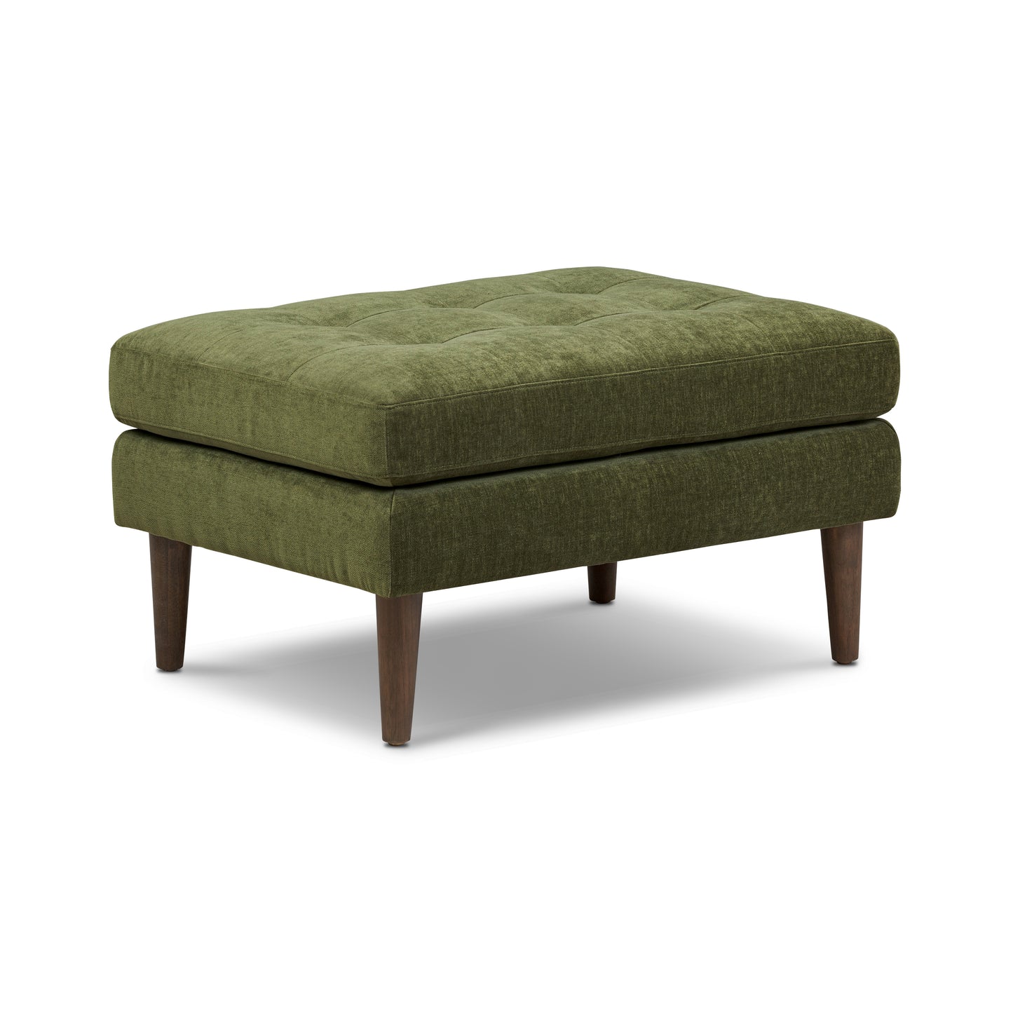 Napa Velvet Ottoman | Distressed Green