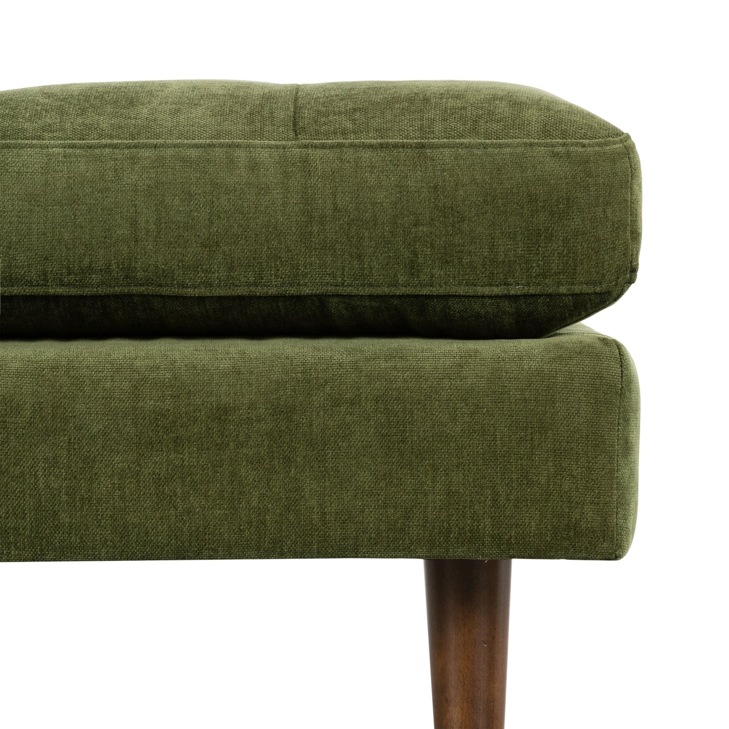Napa Velvet Ottoman | Distressed Green