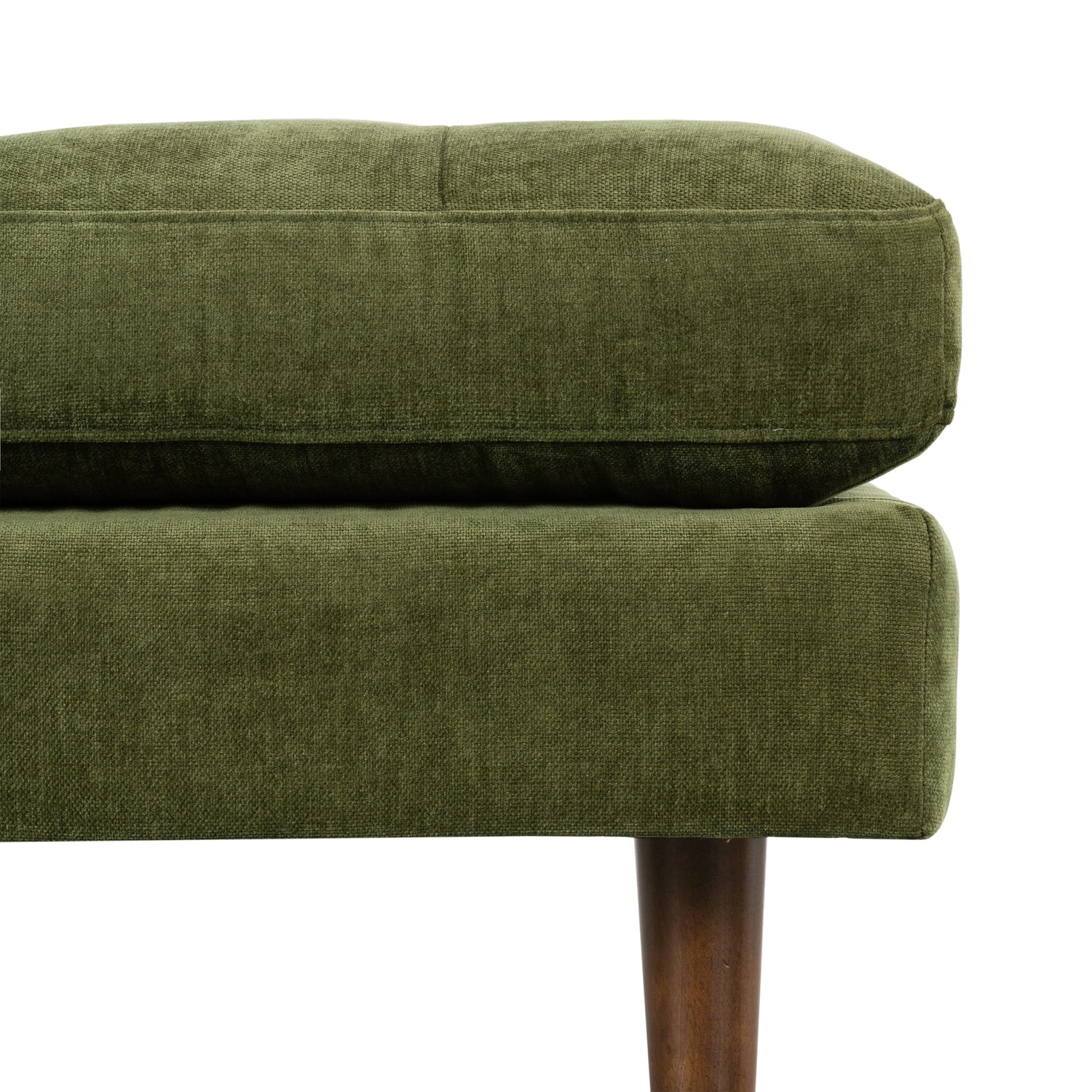 Napa Velvet Ottoman | Distressed Green 