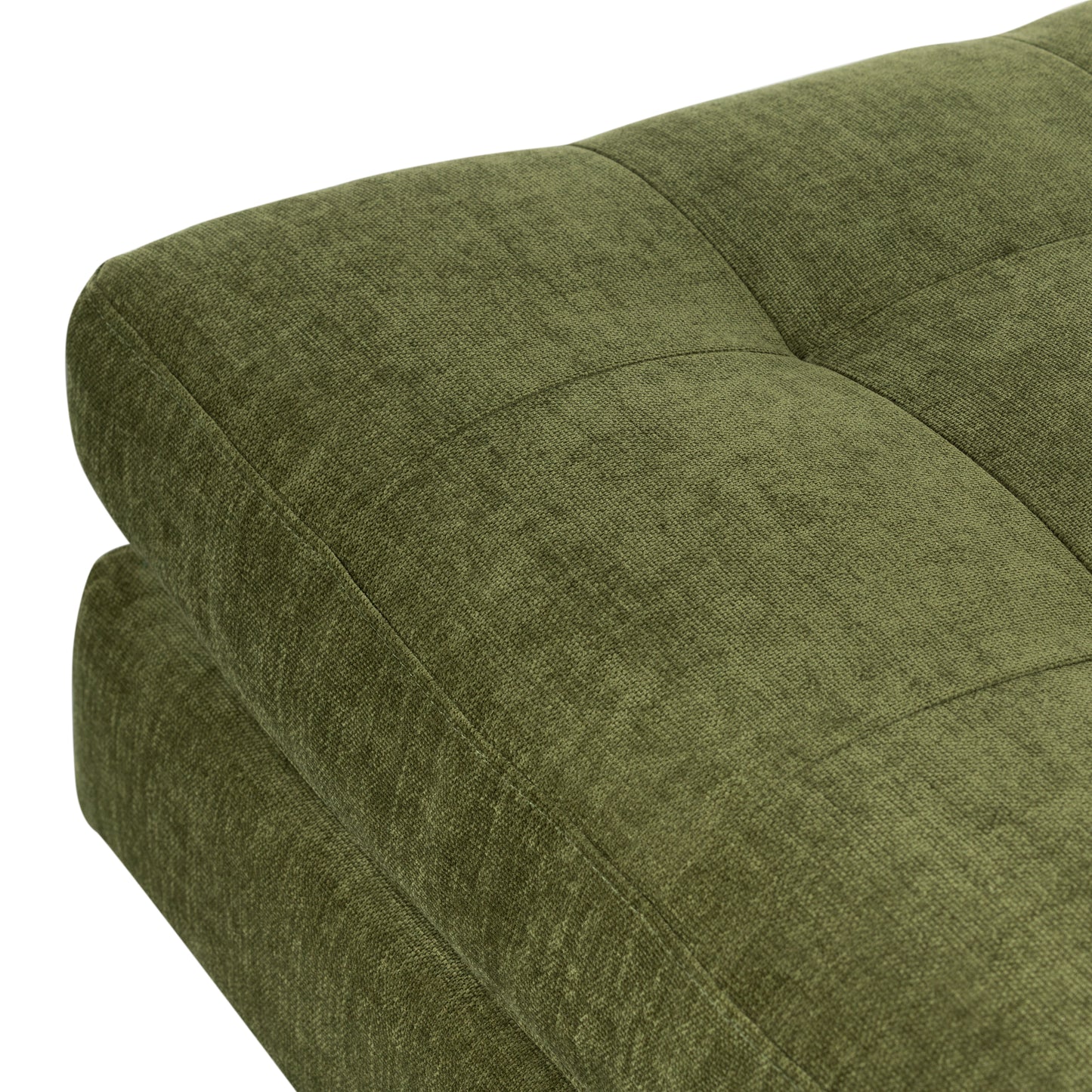 Napa Velvet Ottoman | Distressed Green