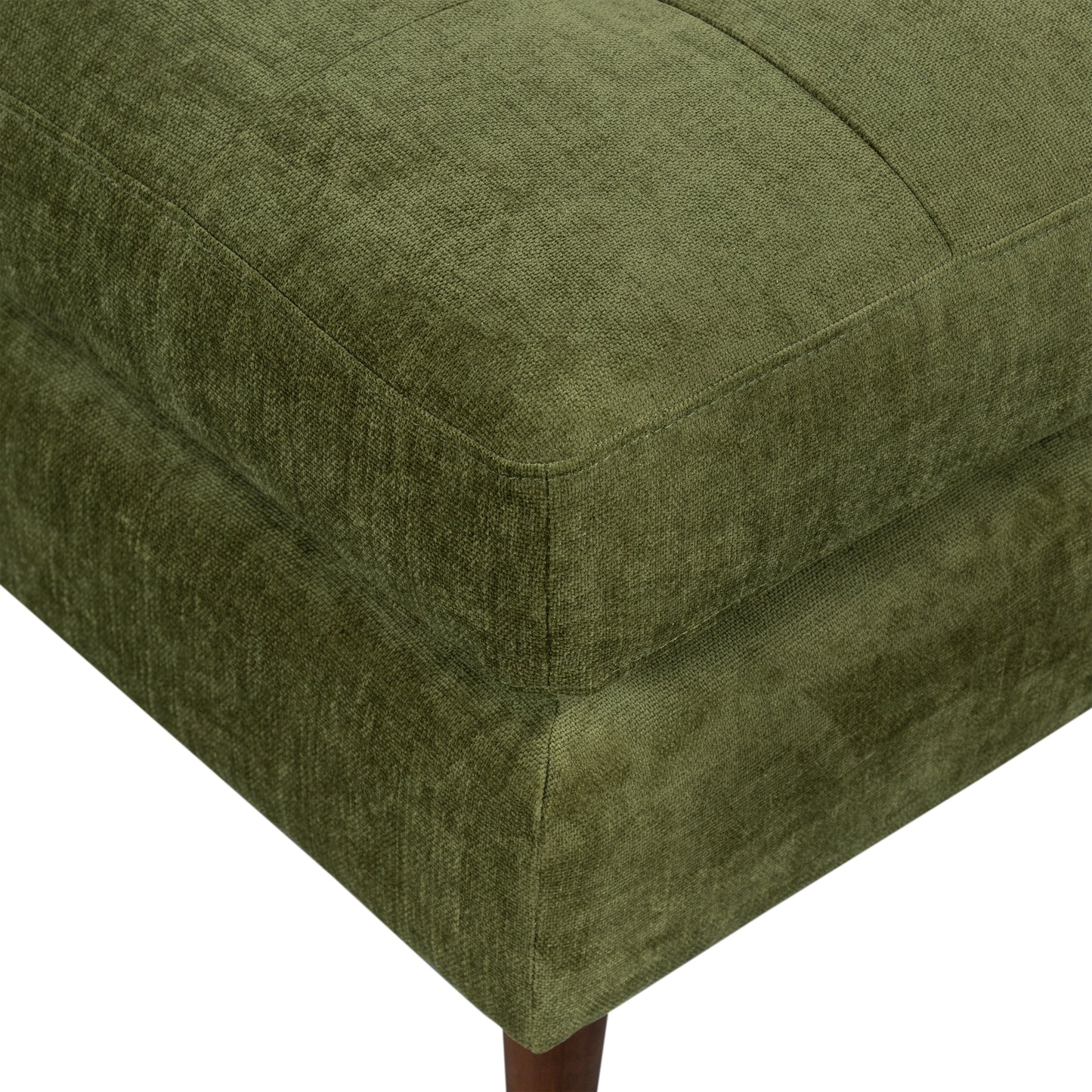 Napa Velvet Ottoman | Distressed Green