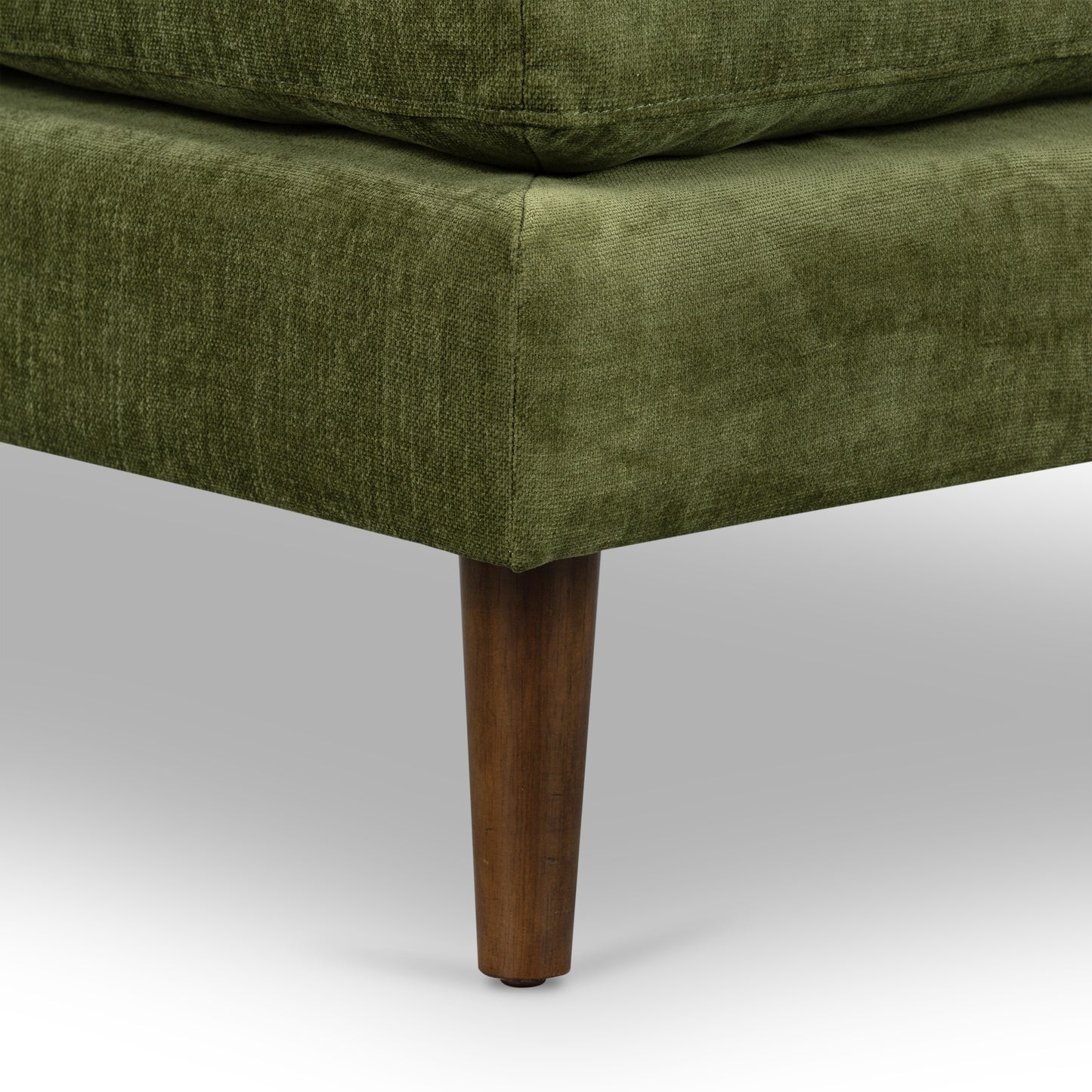 Napa Velvet Ottoman | Distressed Green