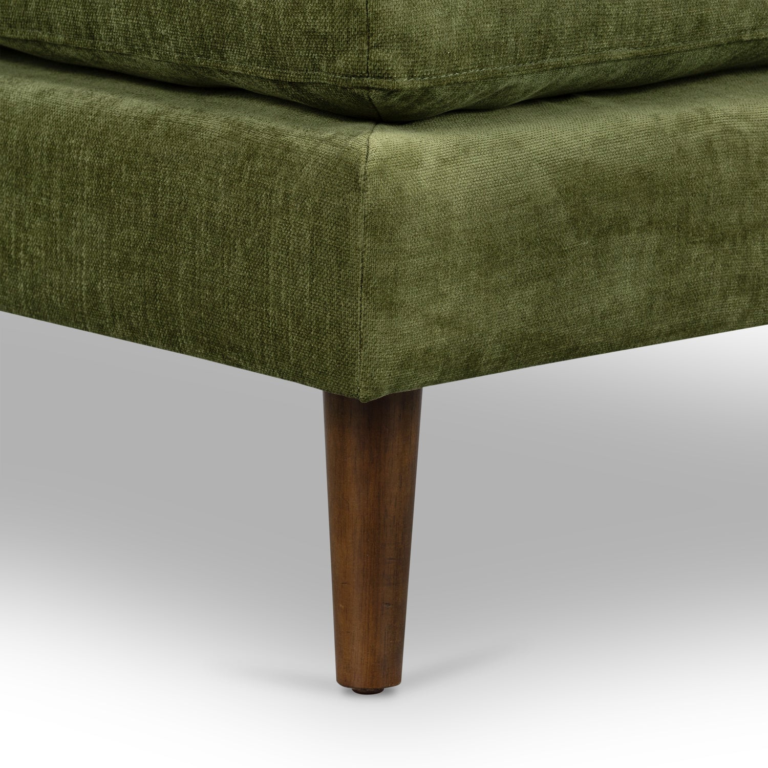Napa Velvet Ottoman | Distressed Green 