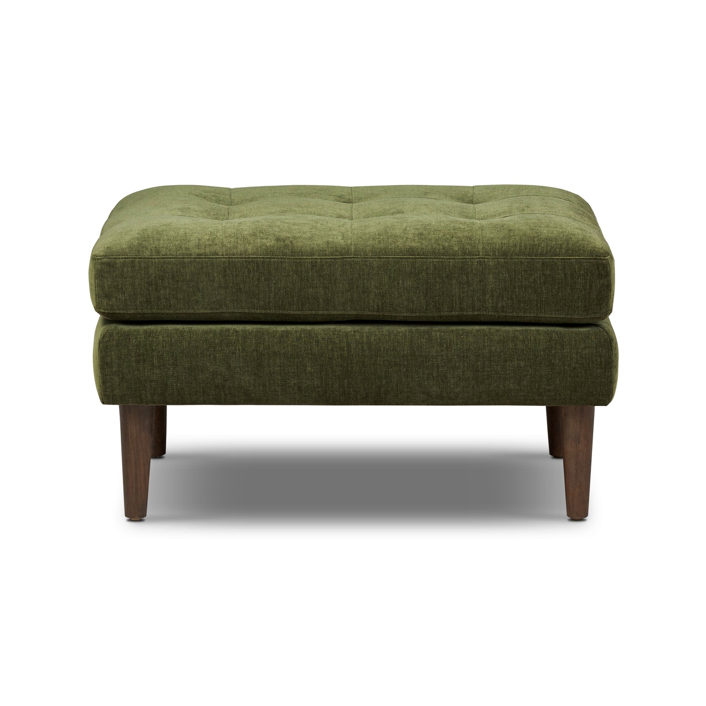 Napa Velvet Ottoman | Distressed Green
