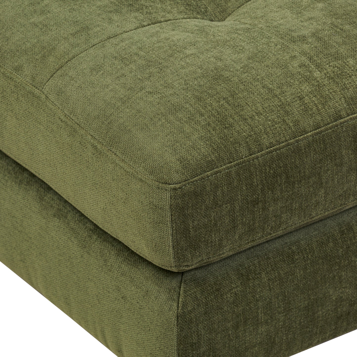 Napa Velvet Ottoman | Distressed Green