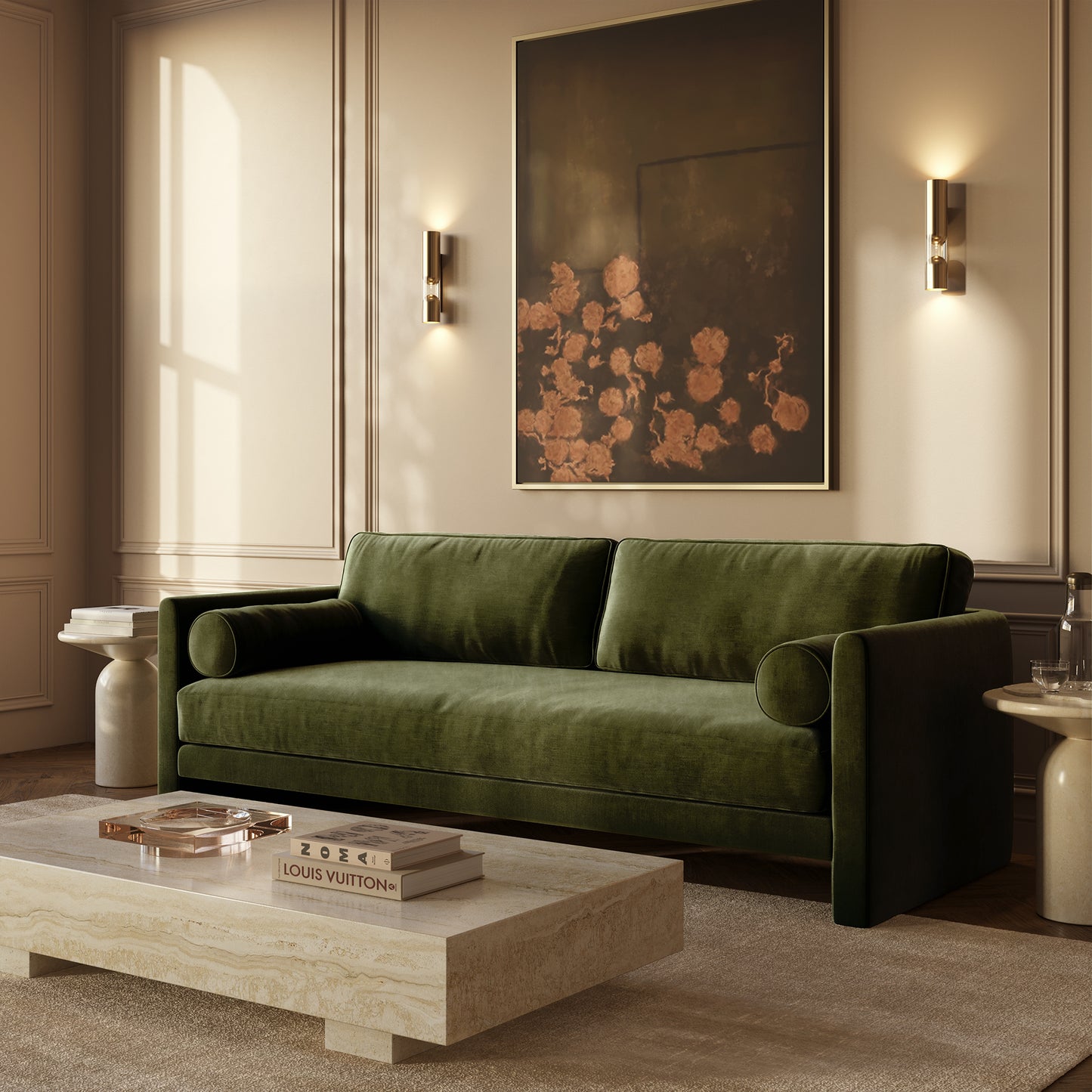 Lea 90.5" Sofa | Distressed Green