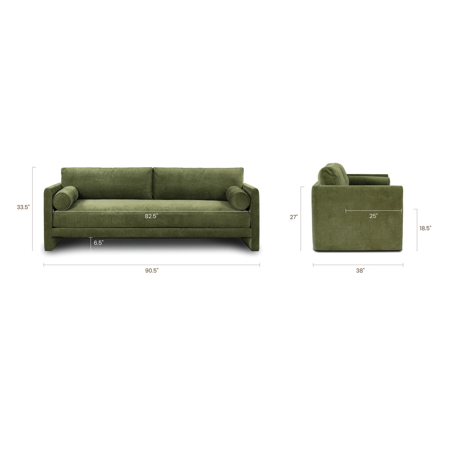 Lea 90.5" Sofa | Distressed Green