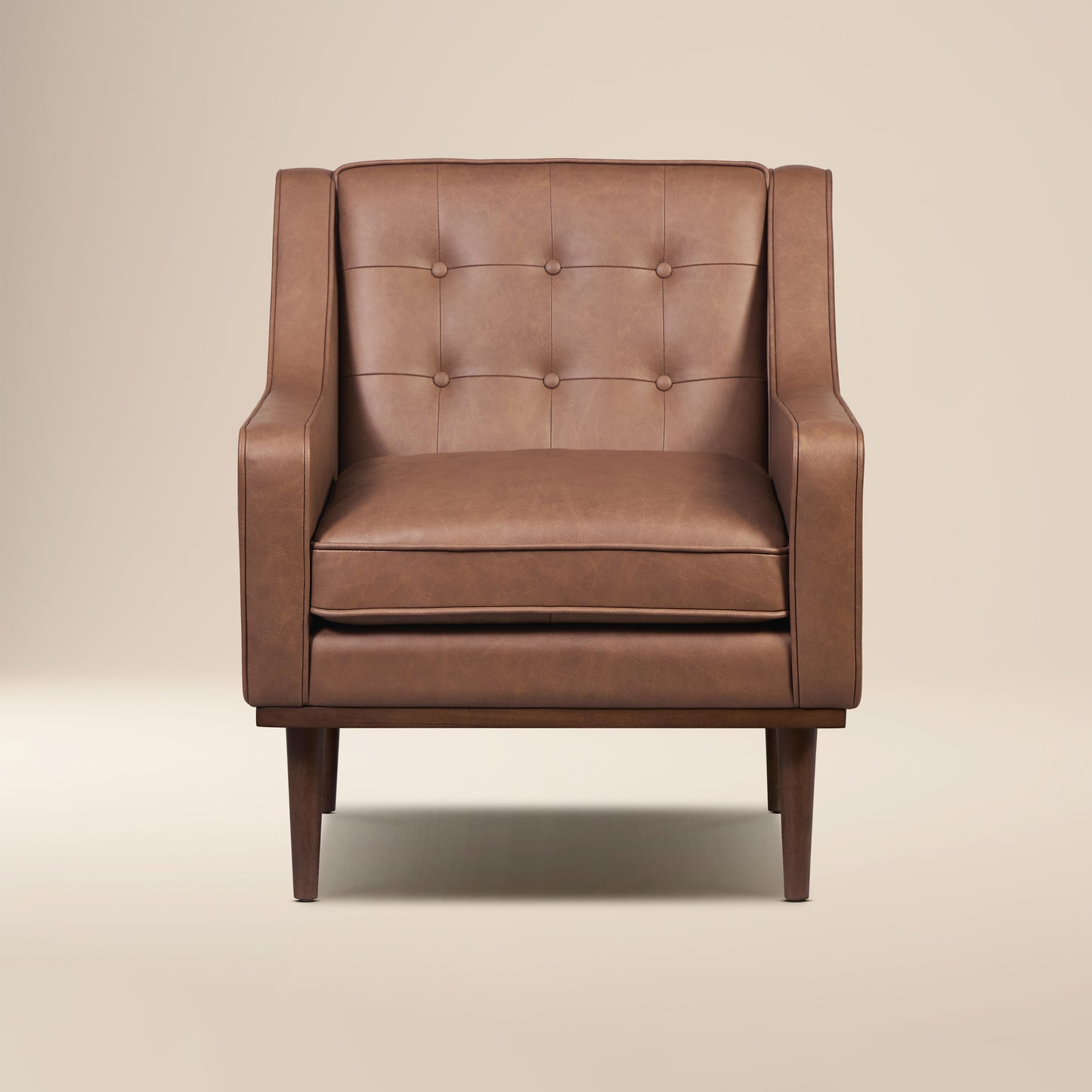 Gus Leather Lounge Chair | Caramel Brown