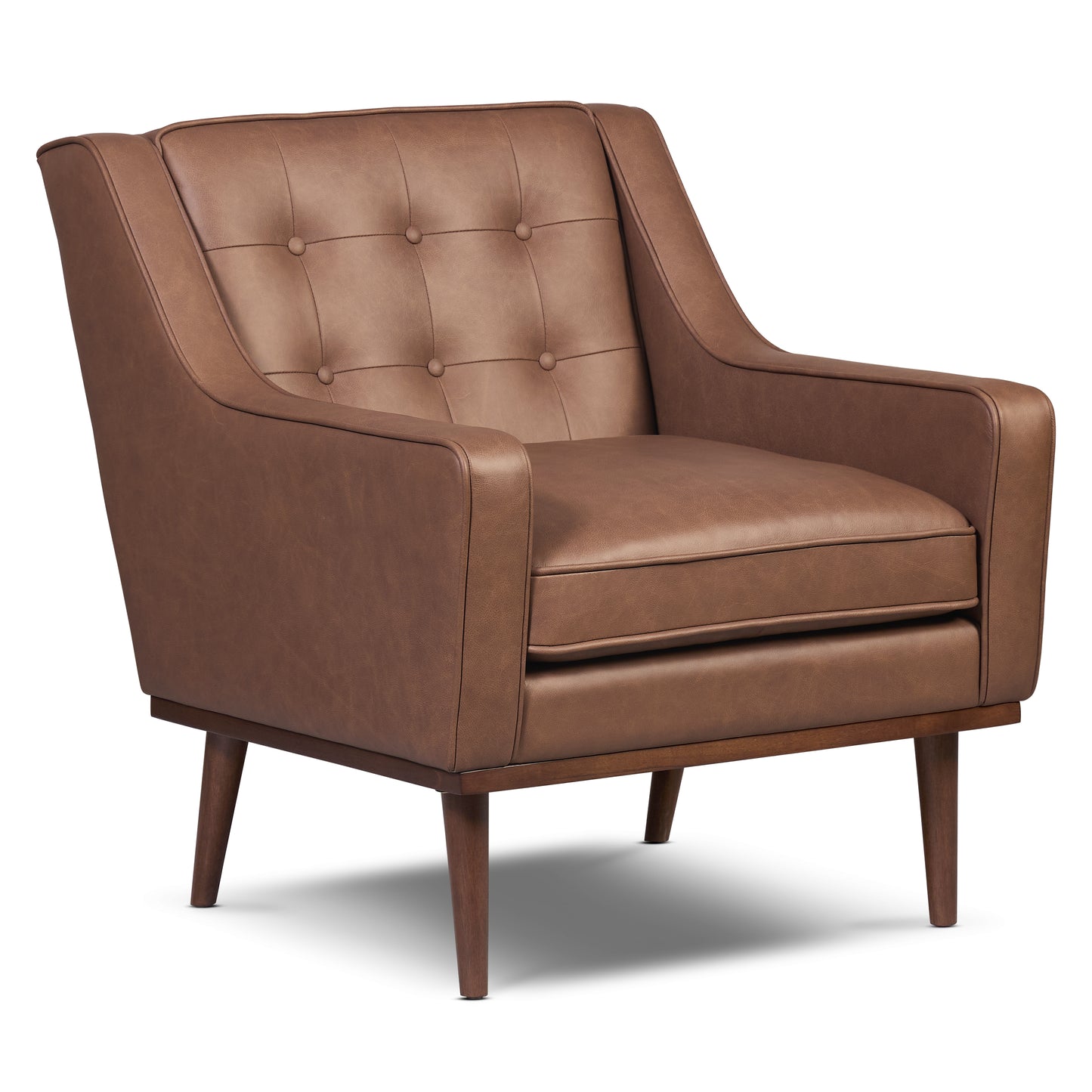 Gus Leather Lounge Chair | Caramel Brown