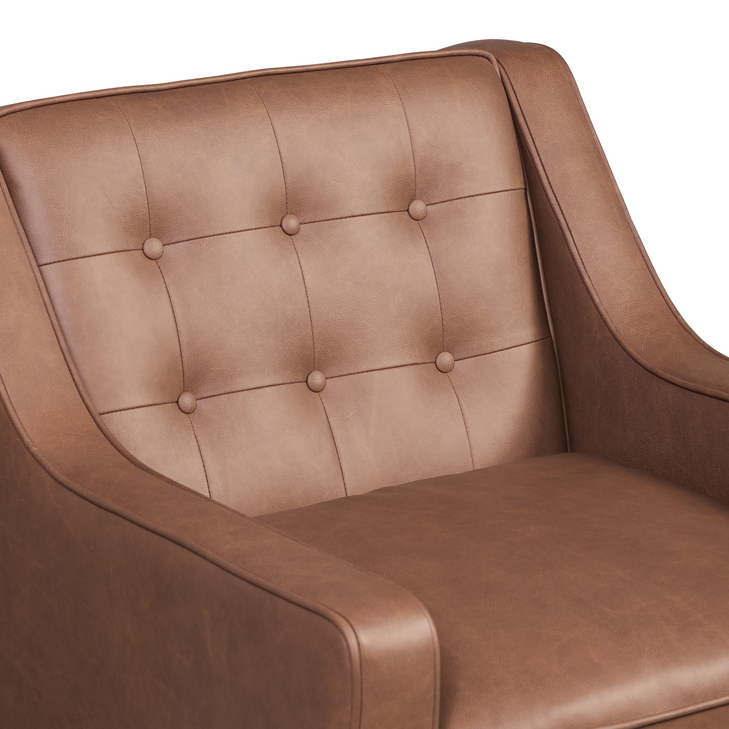 Gus Leather Lounge Chair | Caramel Brown 