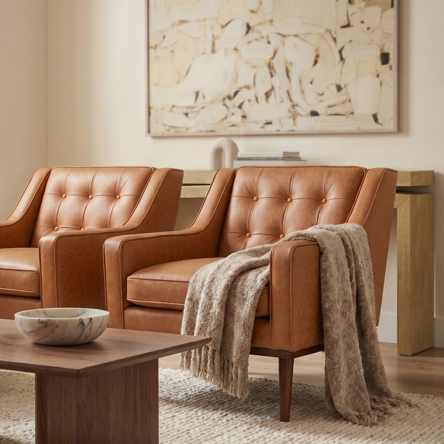 Gus Leather Lounge Chair | Cognac Tan lifestyle_image