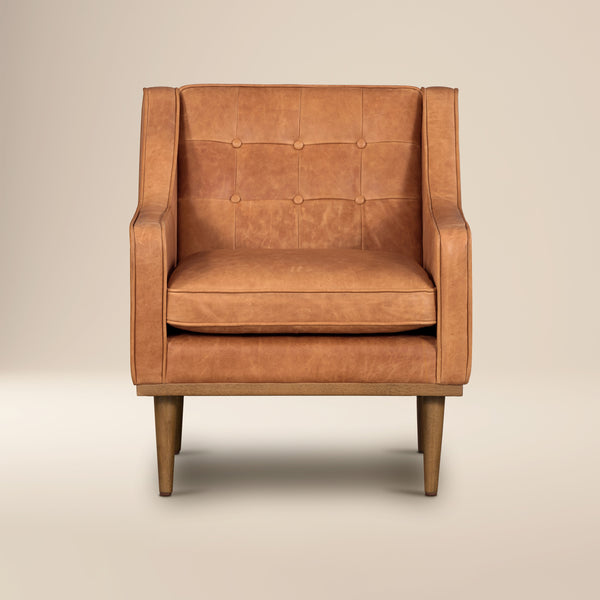 Gus Leather Lounge Chair | Cognac Tan