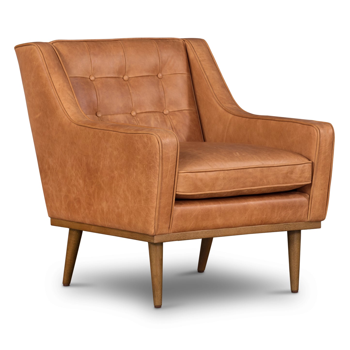 Gus Leather Lounge Chair | Cognac Tan