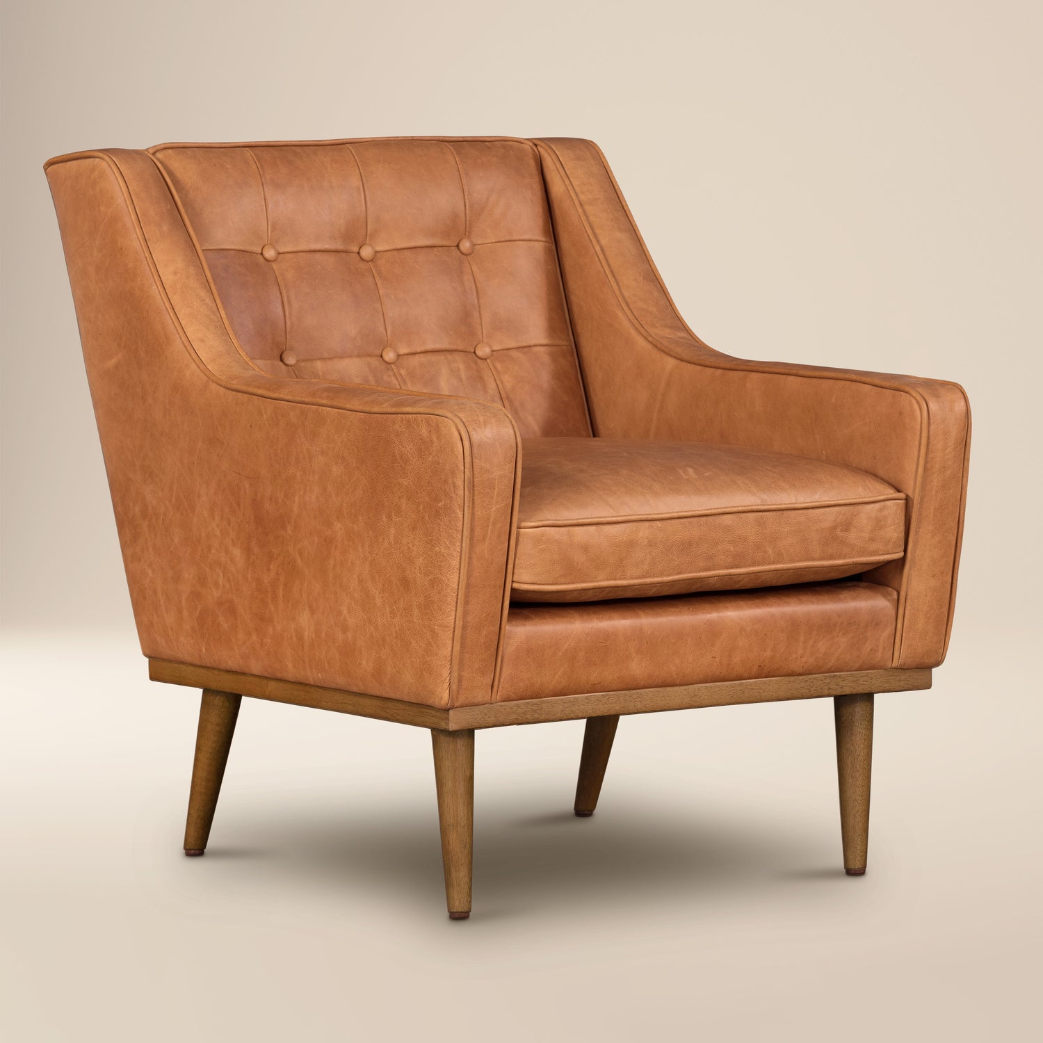 Gus Leather Lounge Chair | Cognac Tan 
