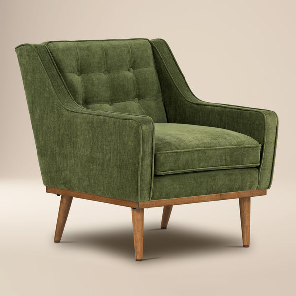 Gus Fabric Lounge Chair | Distressed Green