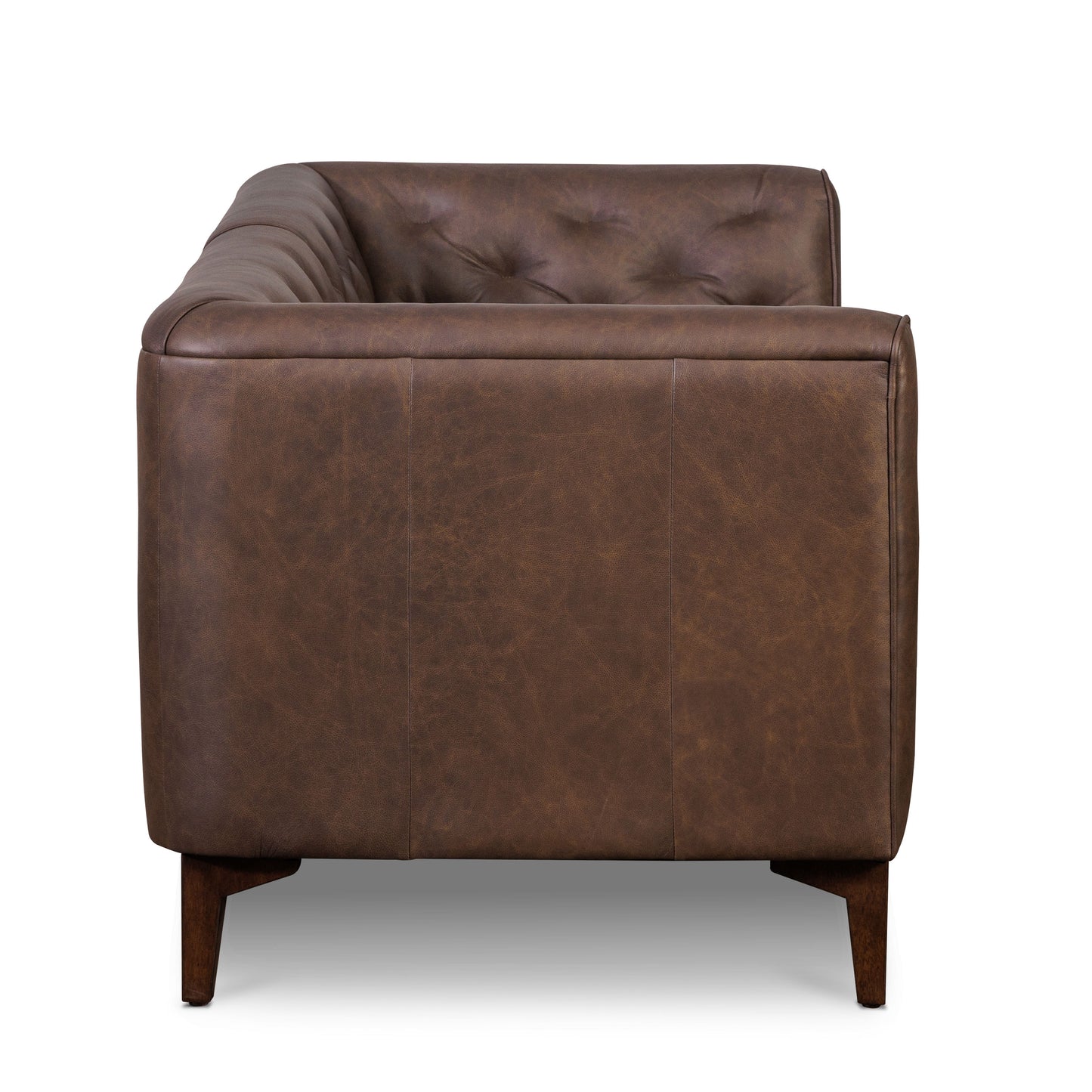 Essex 74" Leather Apartment Sofa | Bridle Brown